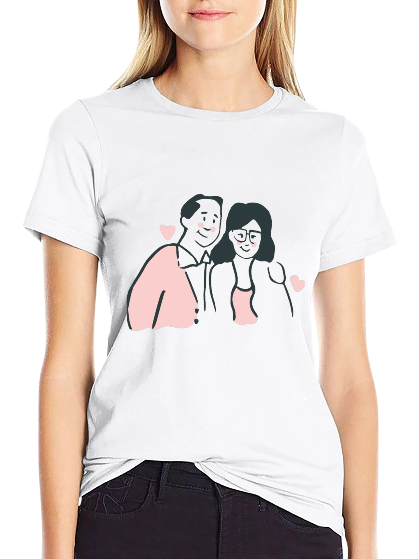 Couple Graphic Tee - Black