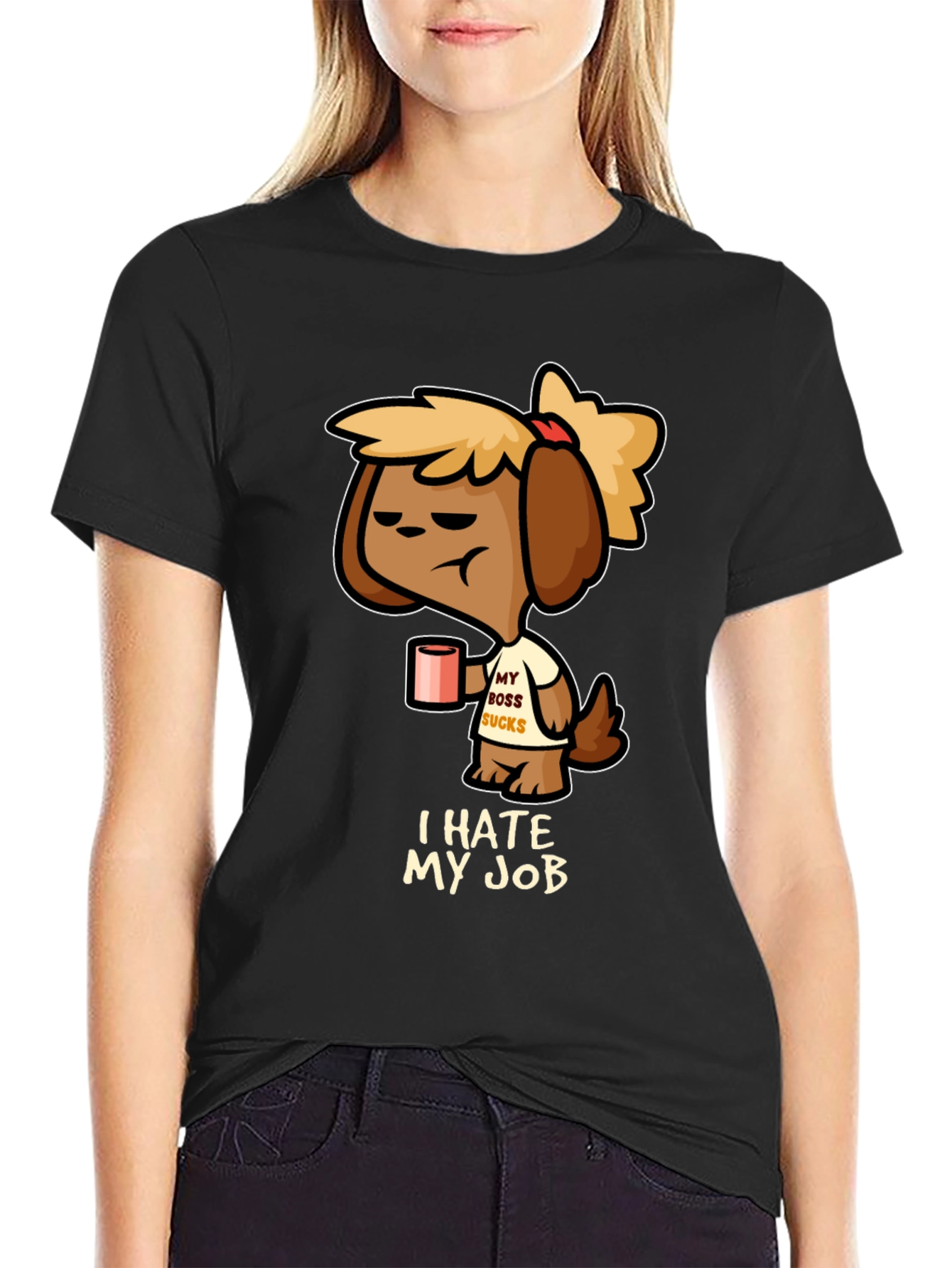 I Hate My Job T-Shirt - Funny Dog Design
