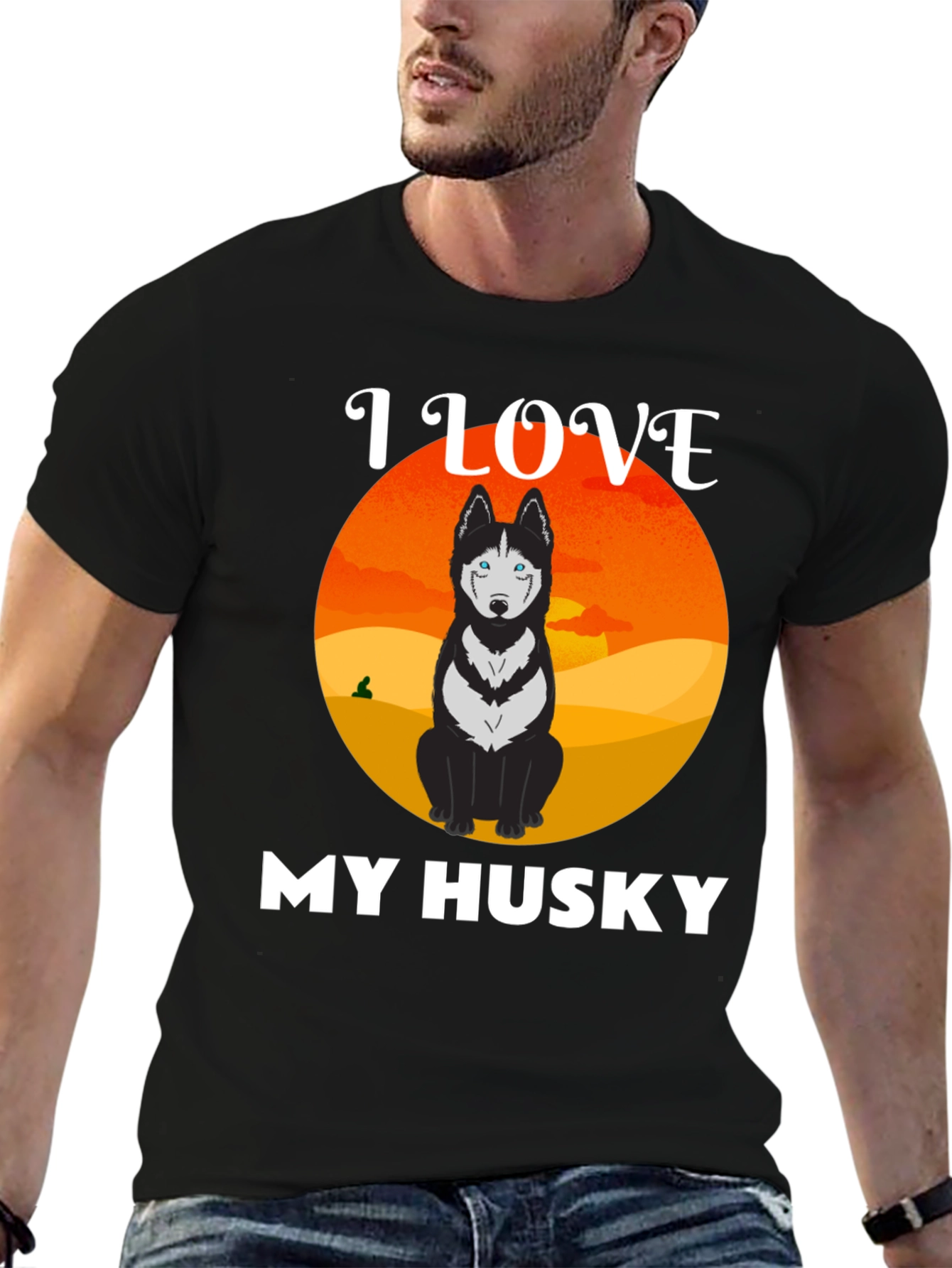 I Love My Husky Graphic T-Shirt