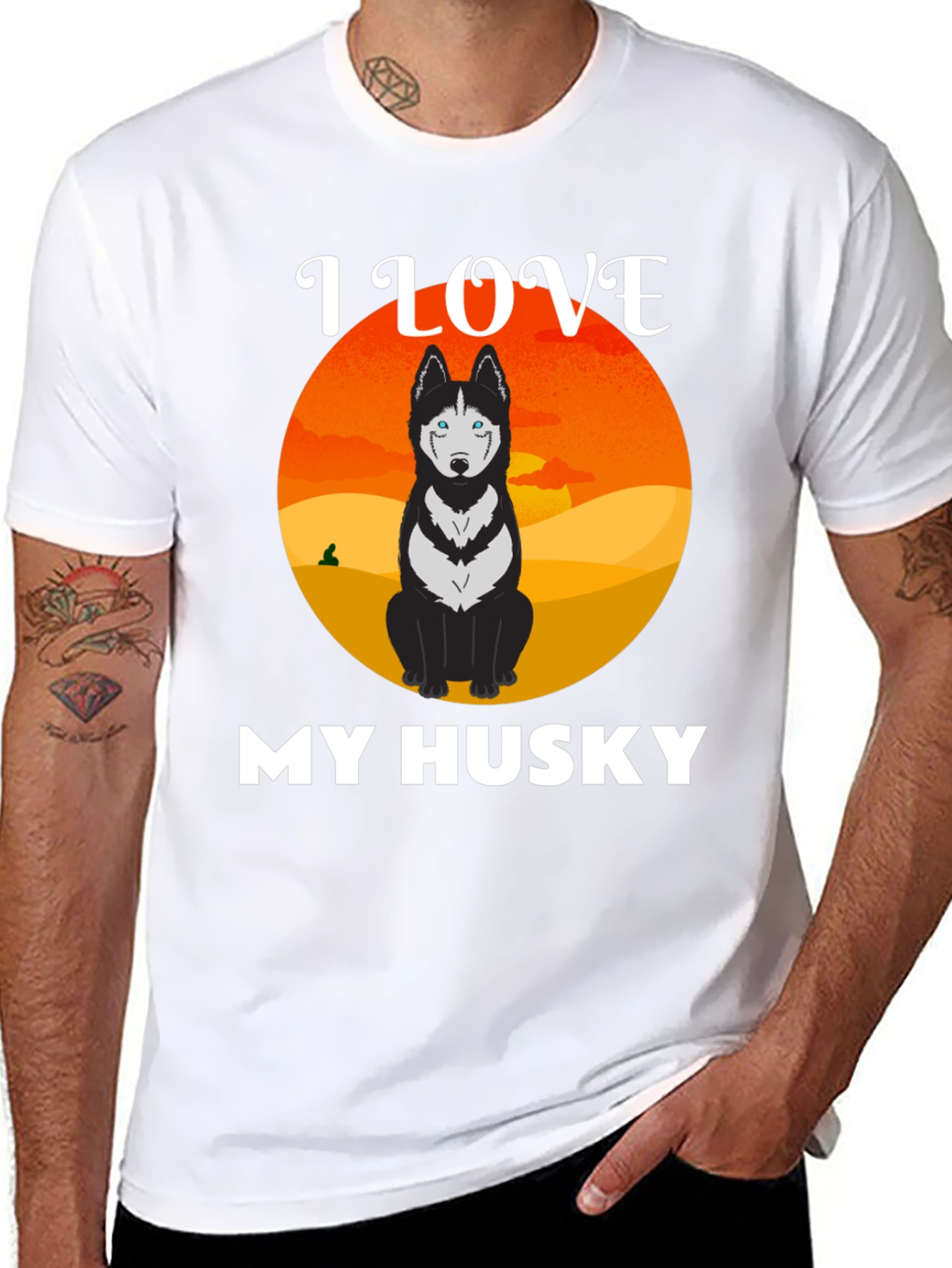 I Love My Husky Graphic T-Shirt