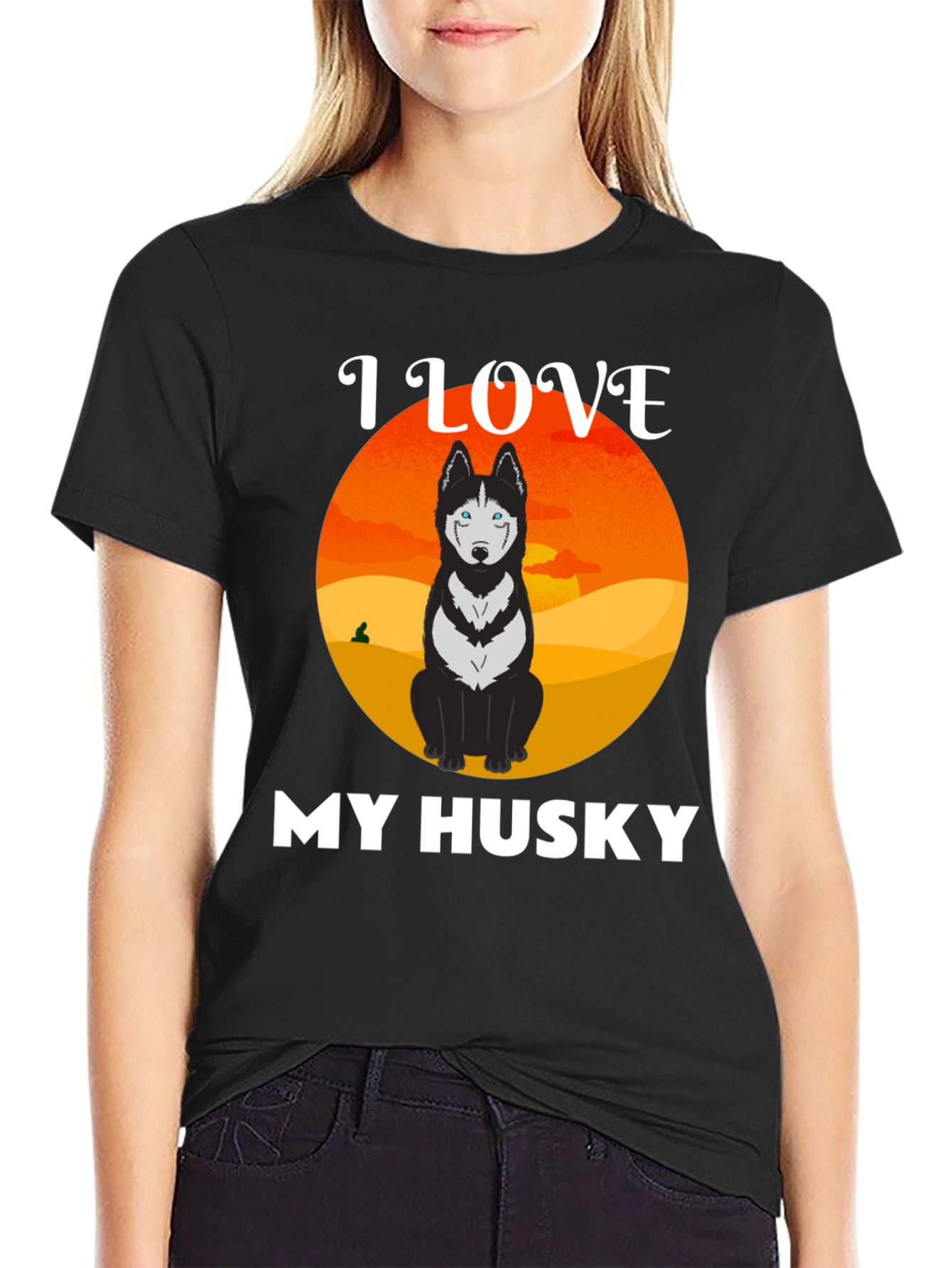 I Love My Husky Graphic T-Shirt