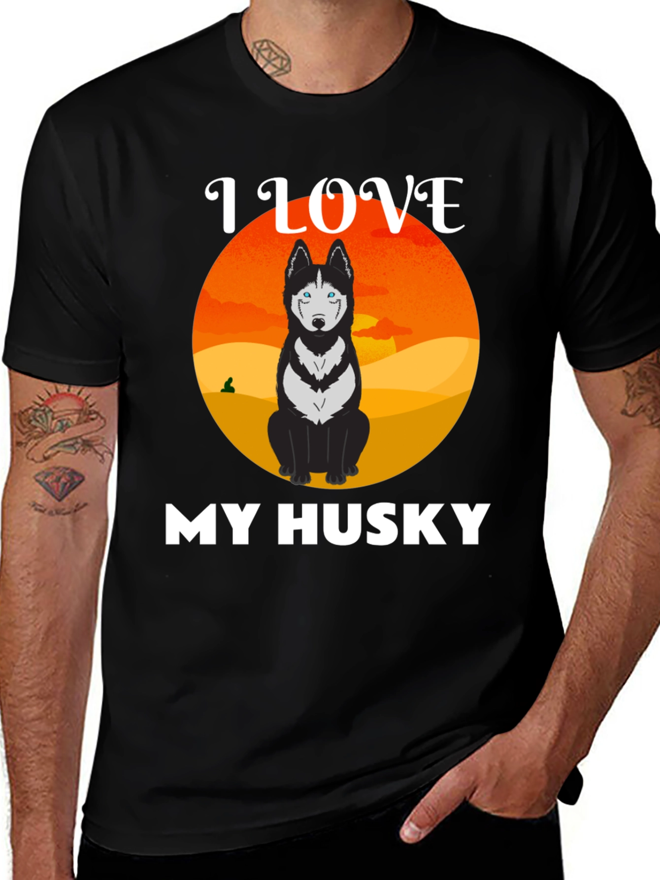 I Love My Husky Graphic T-Shirt