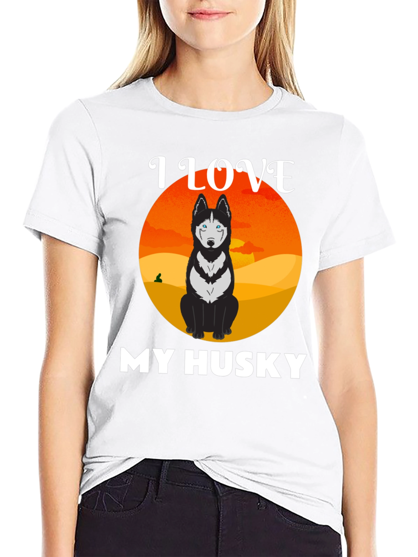 I Love My Husky Graphic T-Shirt