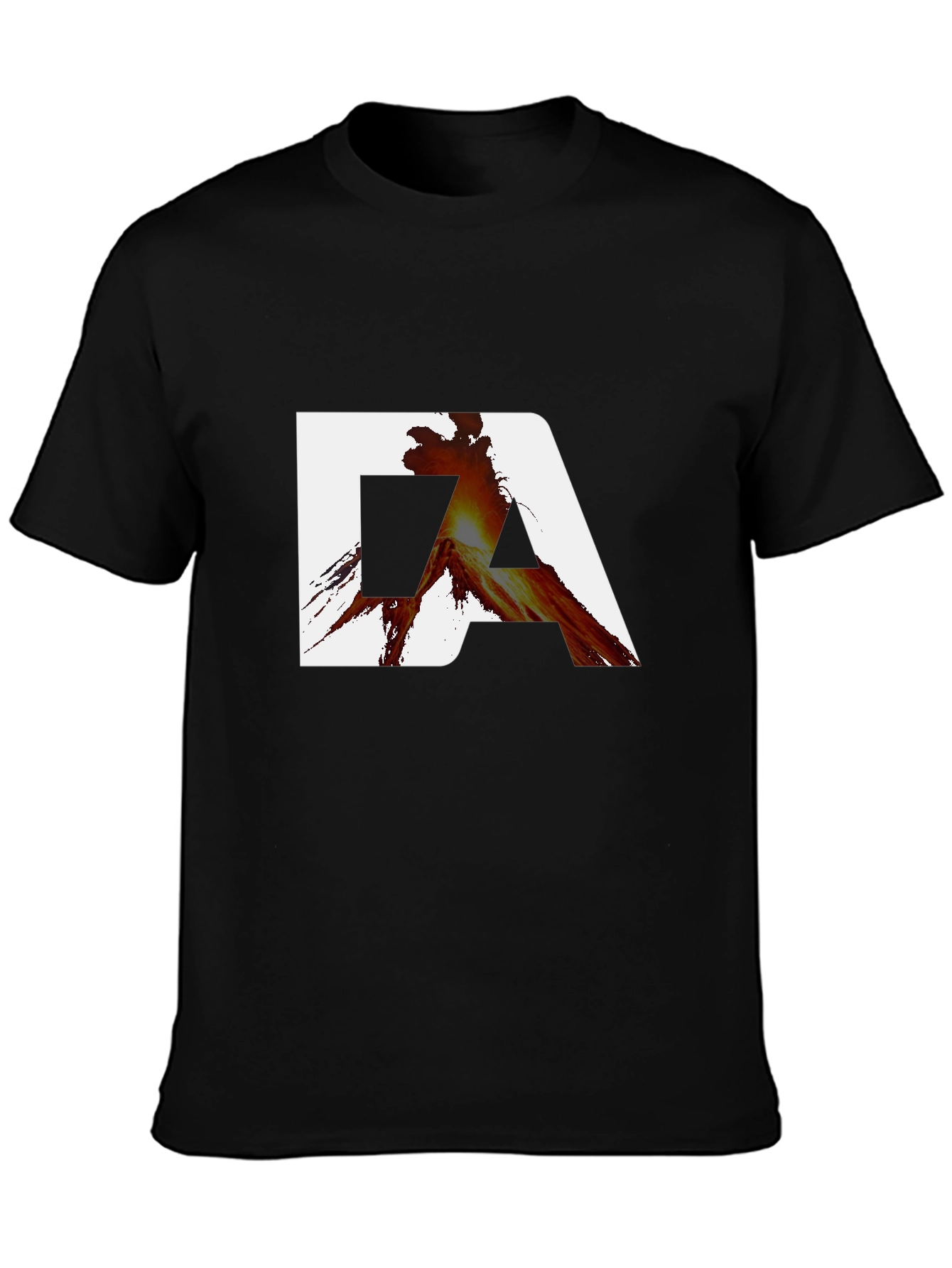 Modern Graphic Tee - DA Lava Print - Black