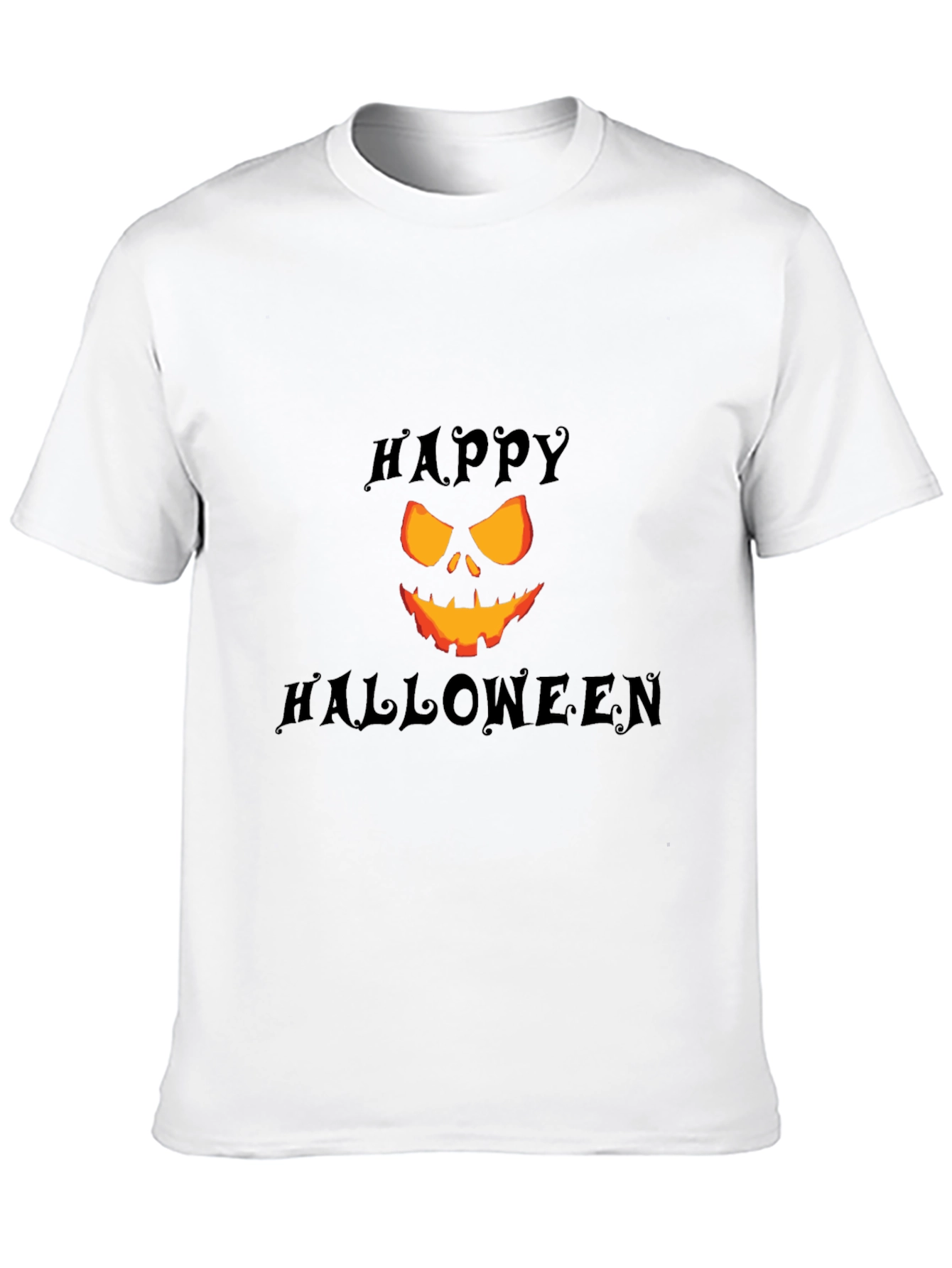 Happy Halloween Pumpkin Face Black T-Shirt
