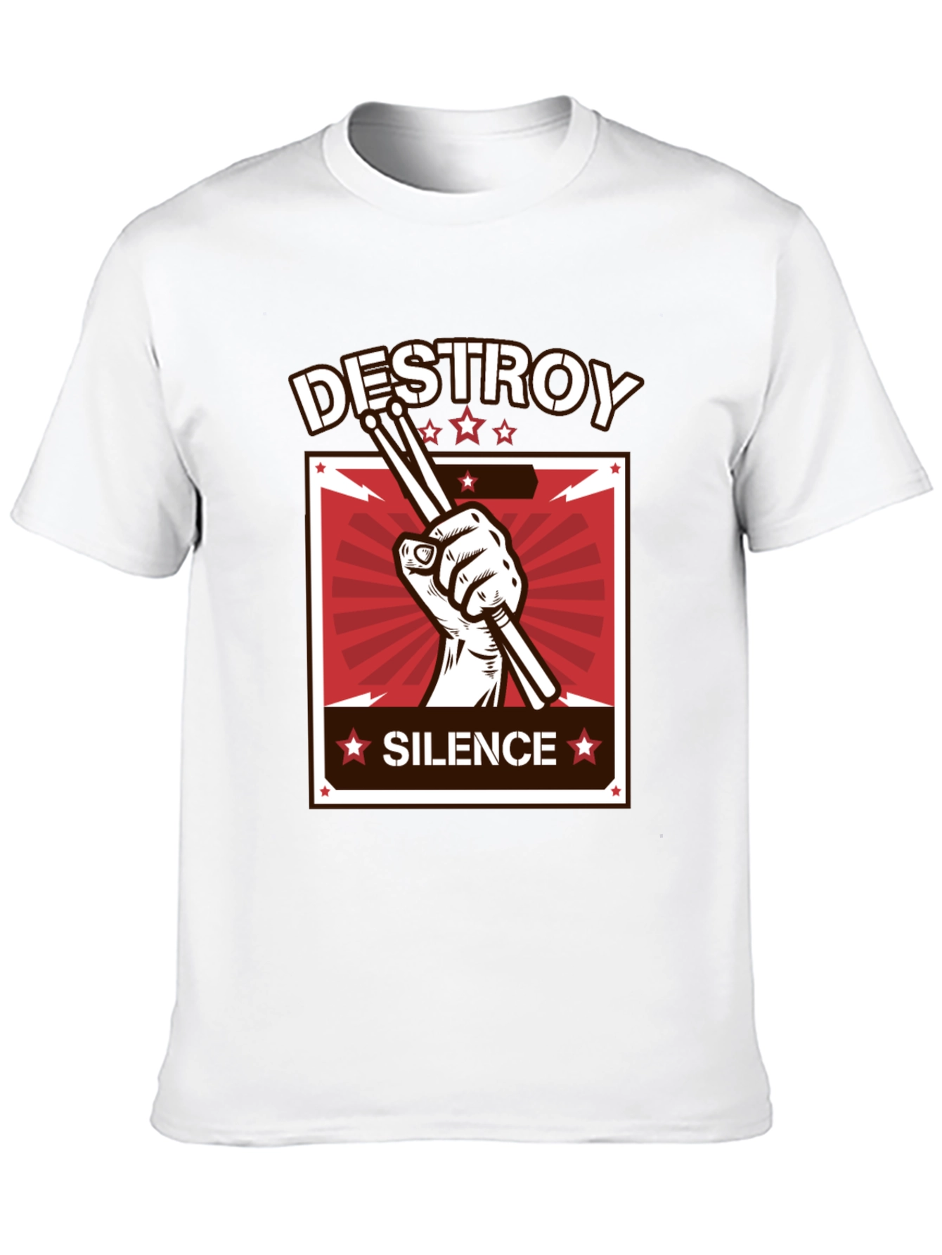 Destroy Silence T-Shirt - Drummer Design Tee
