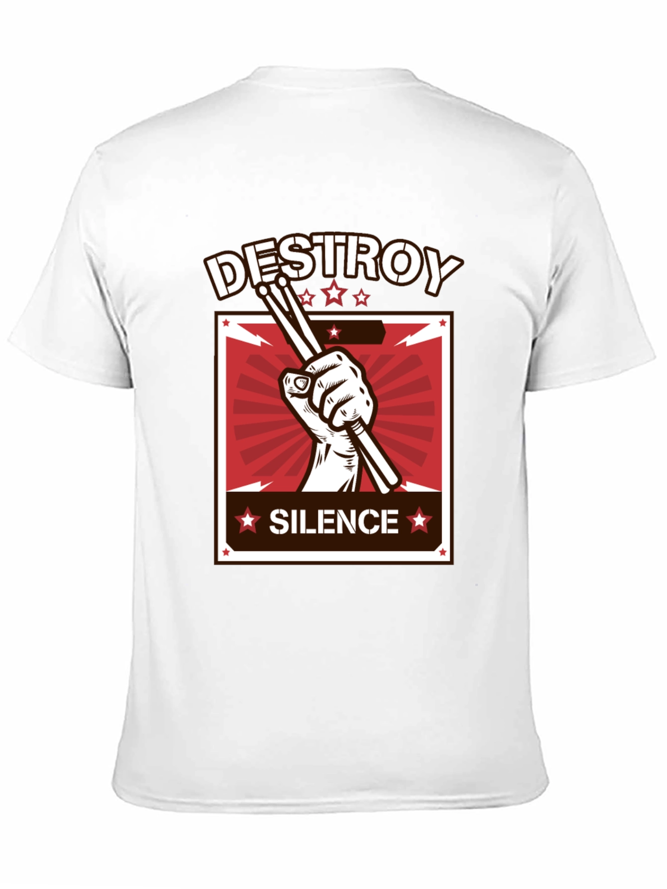Destroy Silence T-Shirt - Drummer Design Tee