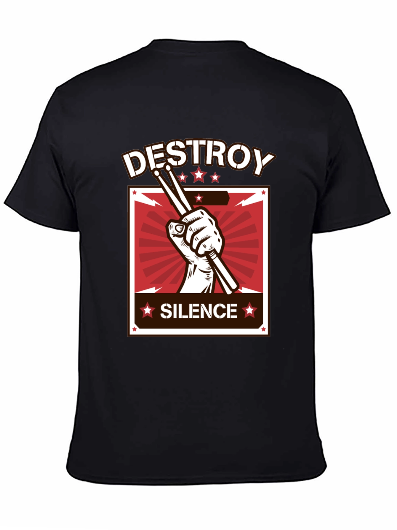 Destroy Silence T-Shirt - Drummer Design Tee