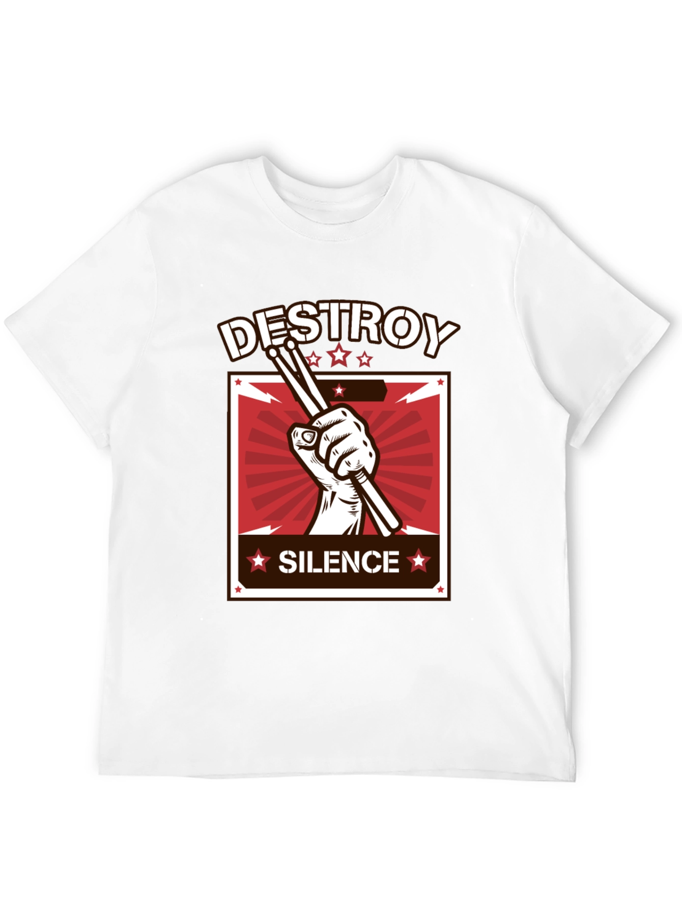 Destroy Silence T-Shirt - Drummer Design Tee
