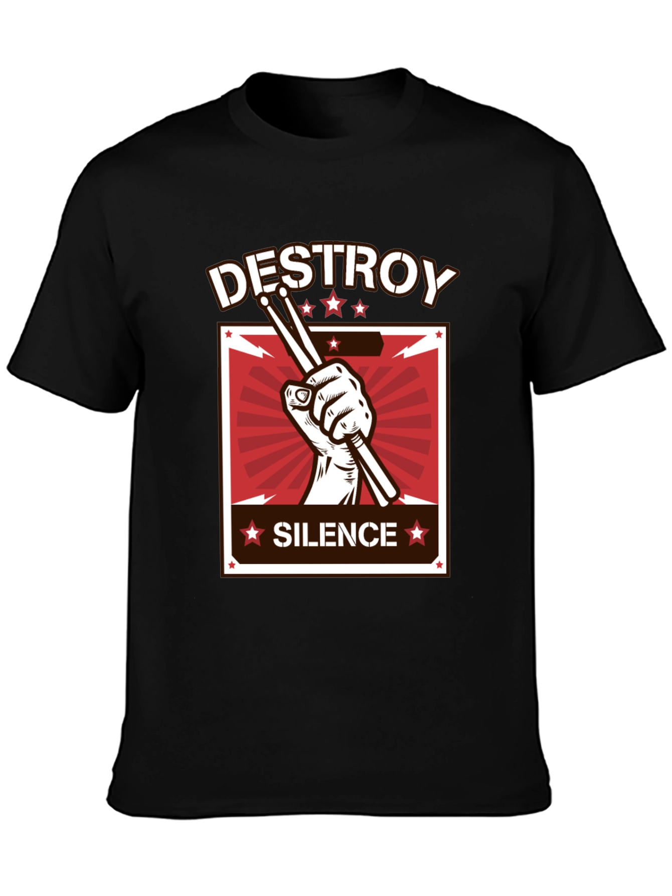 Destroy Silence T-Shirt - Drummer Design Tee