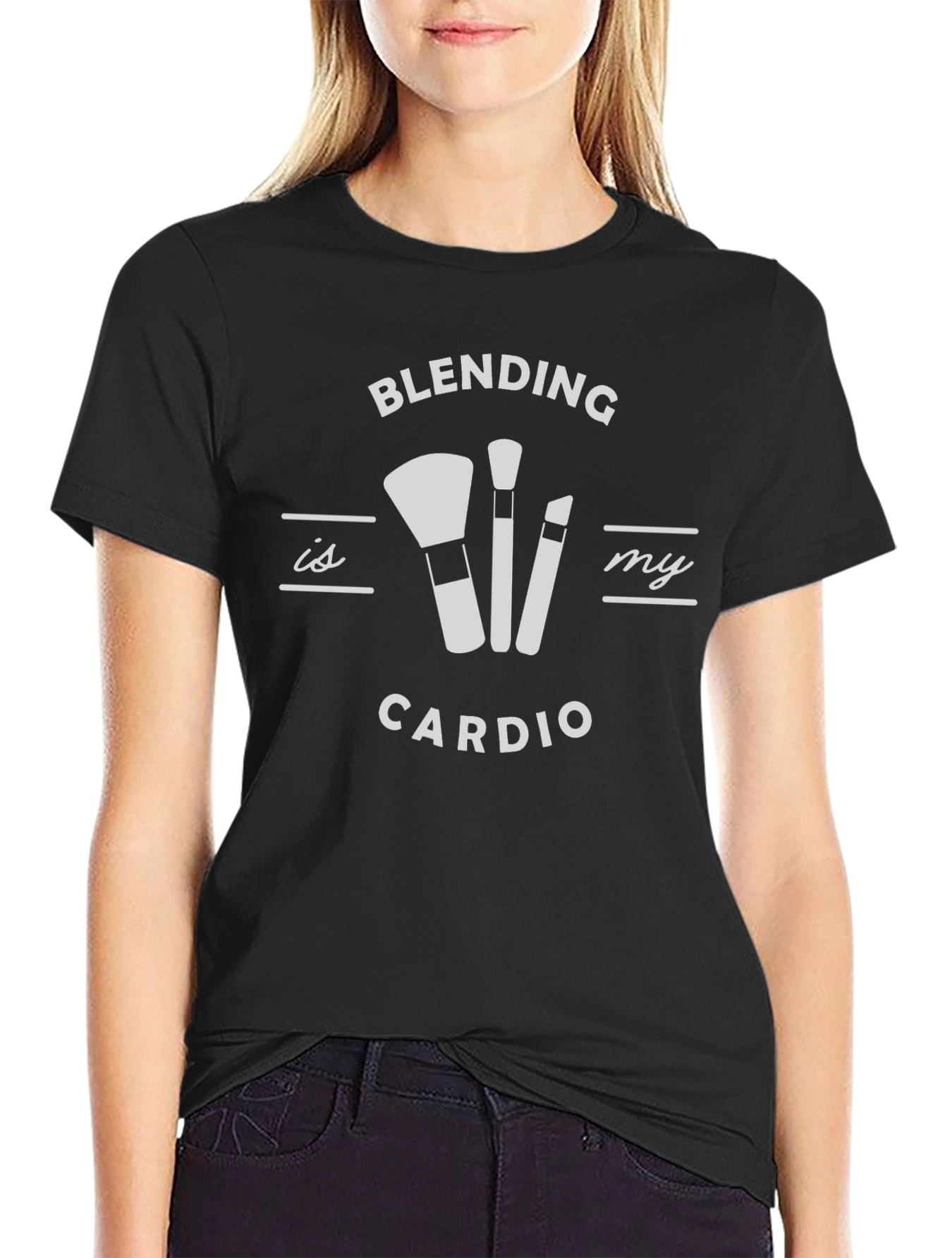Blending is My Cardio Black Graphic T-Shirt