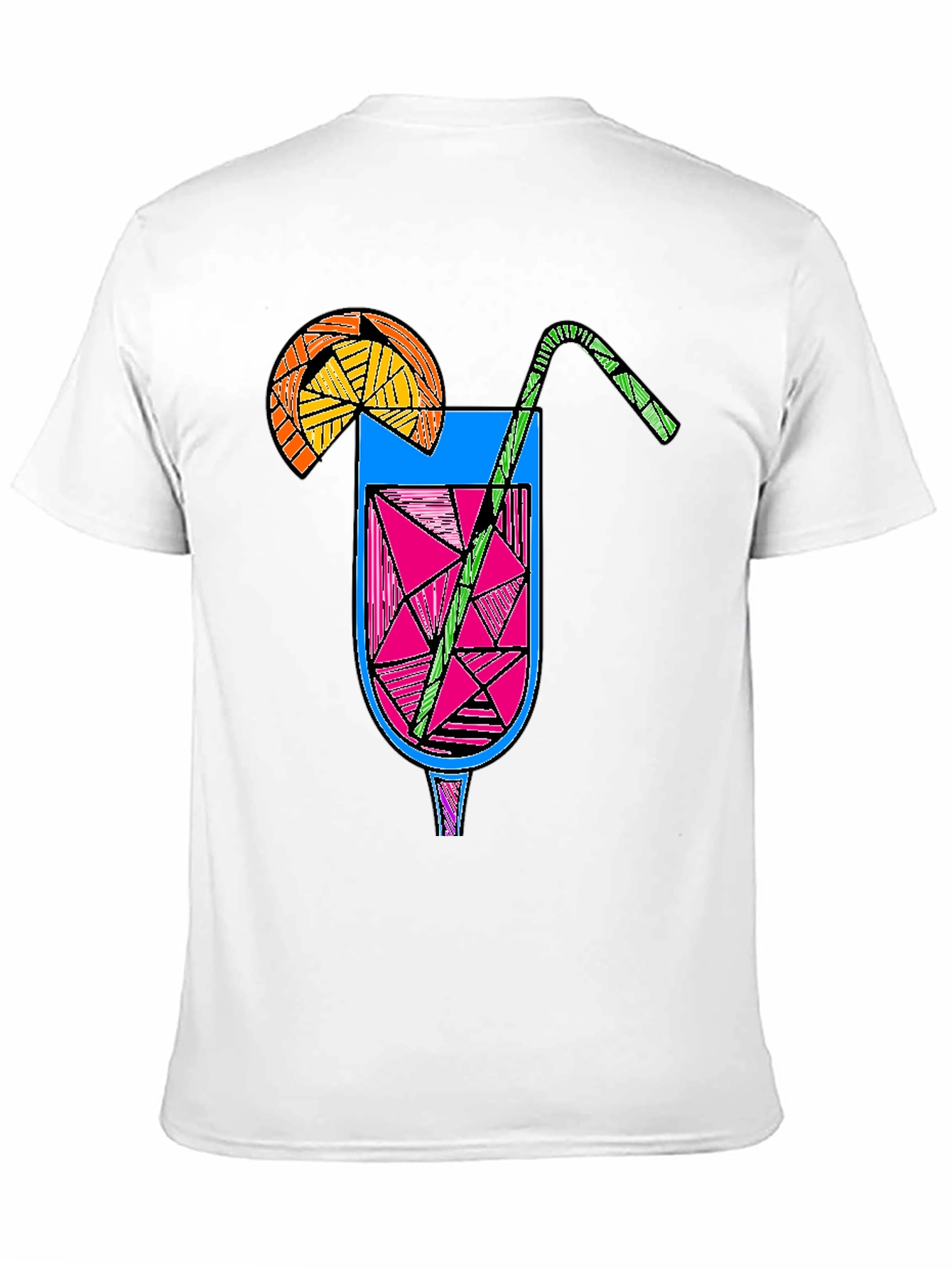 Geometric Cocktail Graphic Tee - Black Unisex
