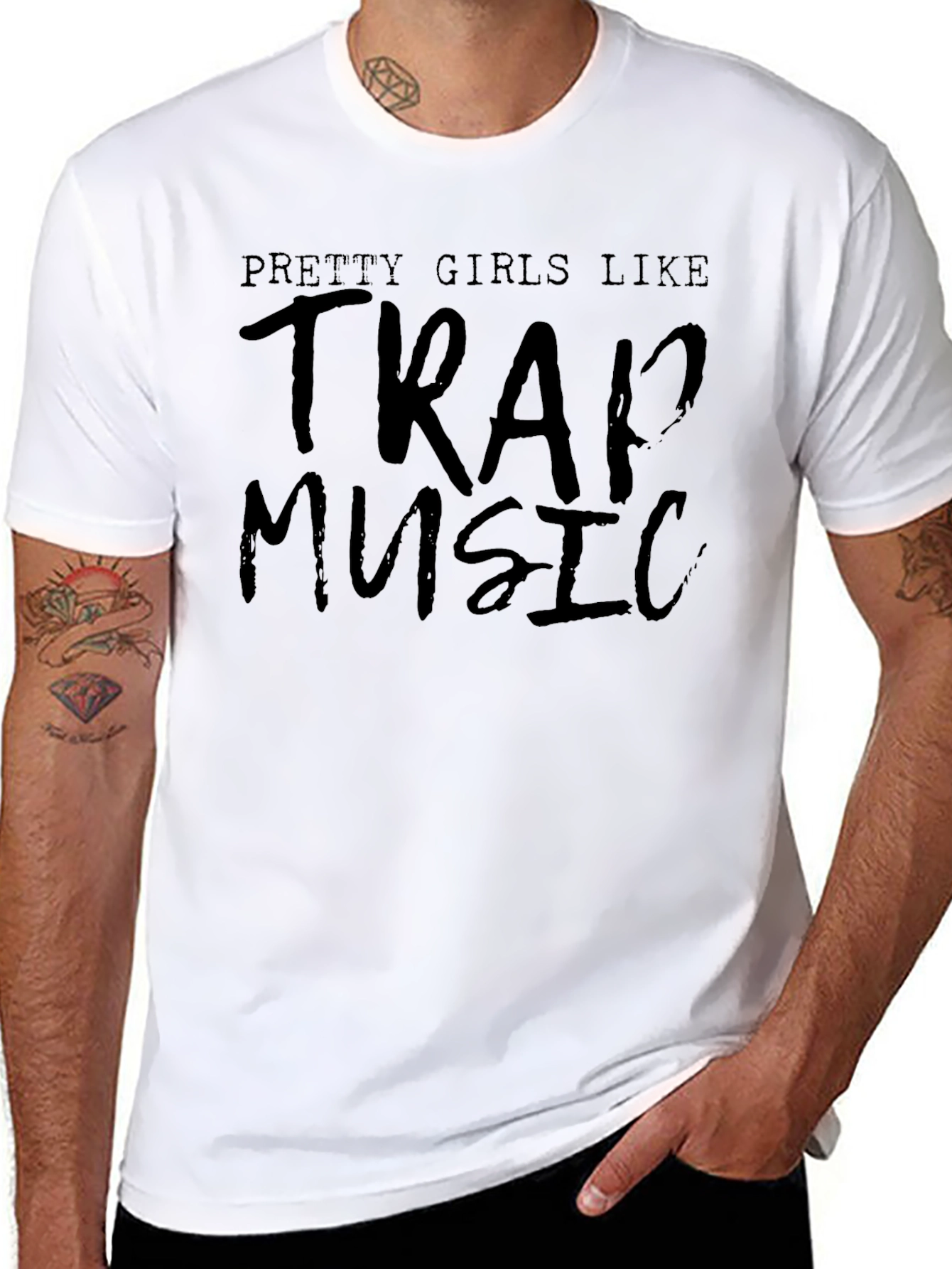 Pretty Girls Like Trap Music Black T-Shirt
