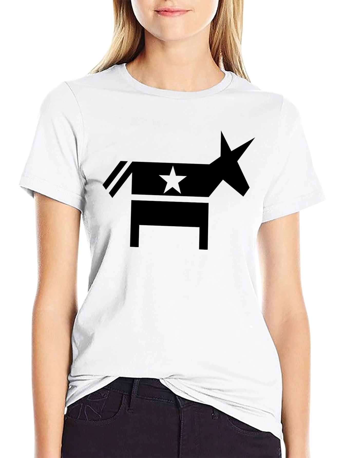 Democratic Donkey Star Graphic Tee - Classic Black T-Shirt