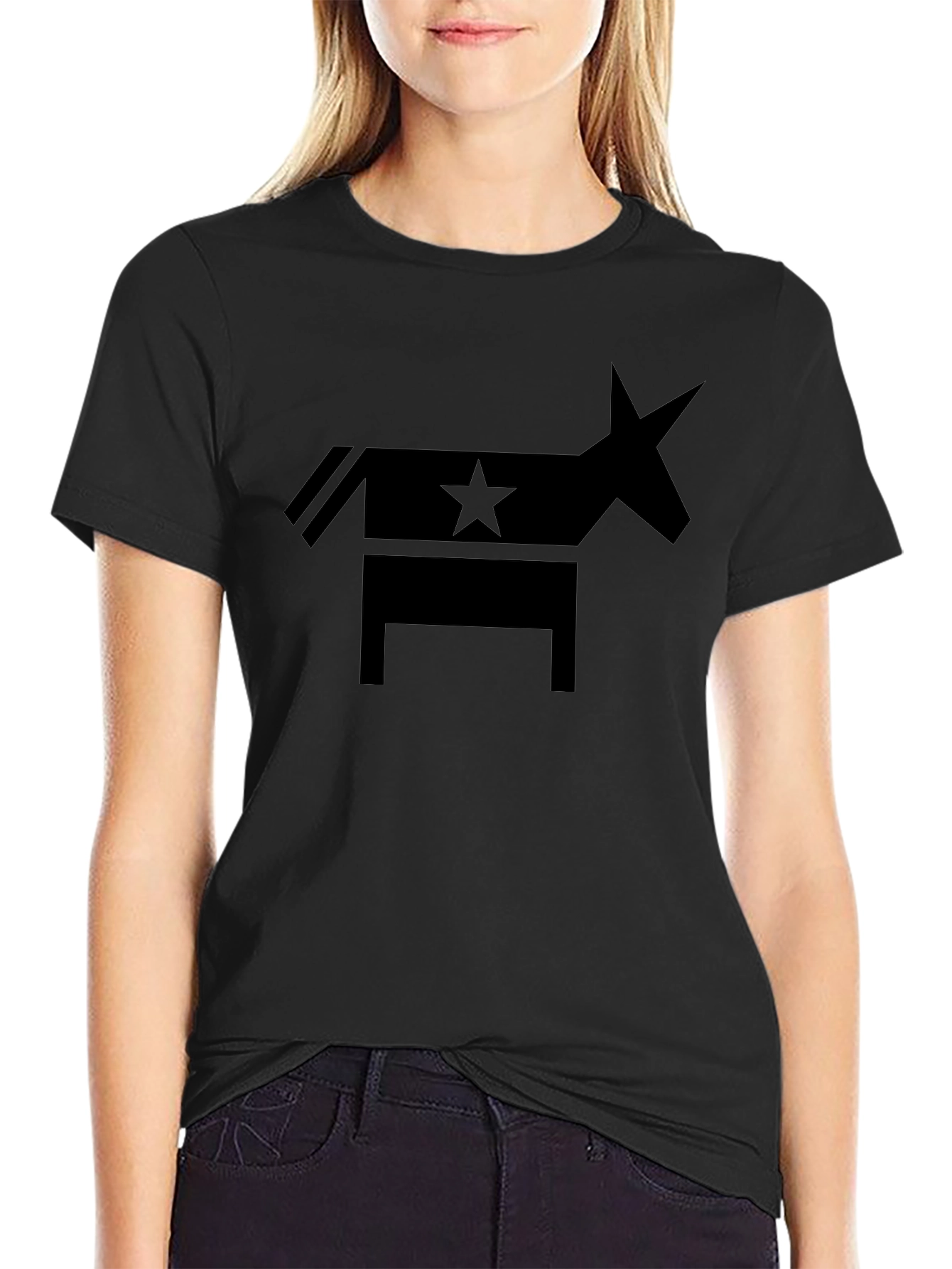 Democratic Donkey Star Graphic Tee - Classic Black T-Shirt