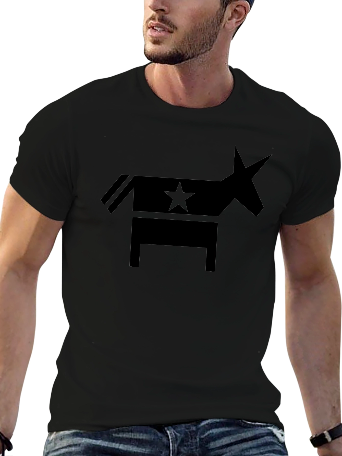 Democratic Donkey Star Graphic Tee - Classic Black T-Shirt