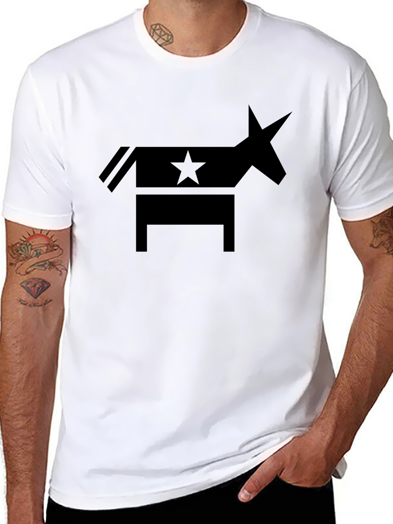 Democratic Donkey Star Graphic Tee - Classic Black T-Shirt