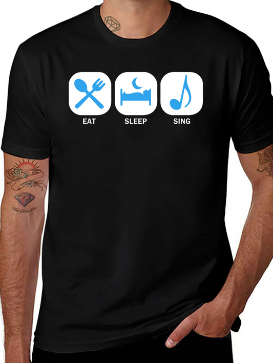 Eat Sleep Sing Black Graphic Tee