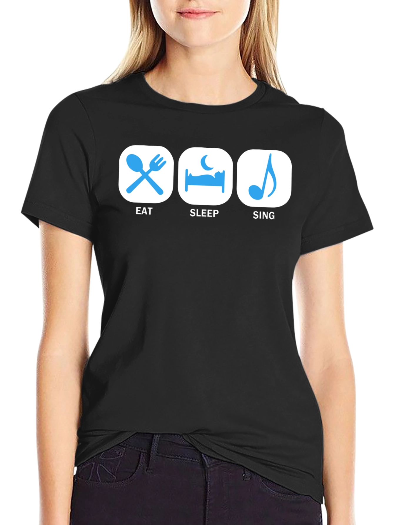 Eat Sleep Sing Black Graphic Tee