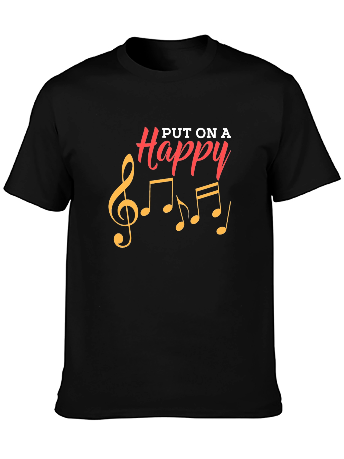 Happy Note Black Graphic Tee Shirt