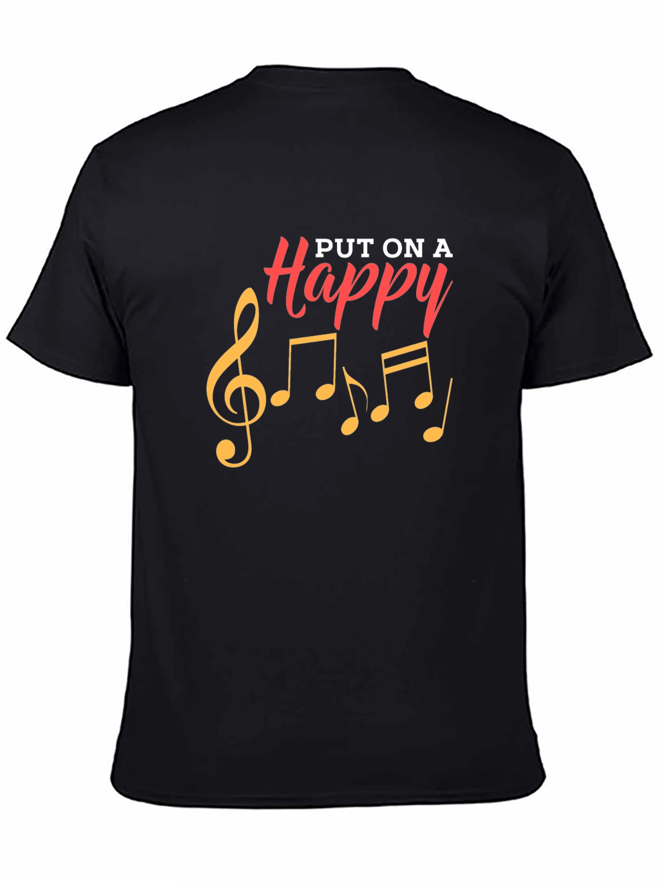 Happy Note Black Graphic Tee Shirt