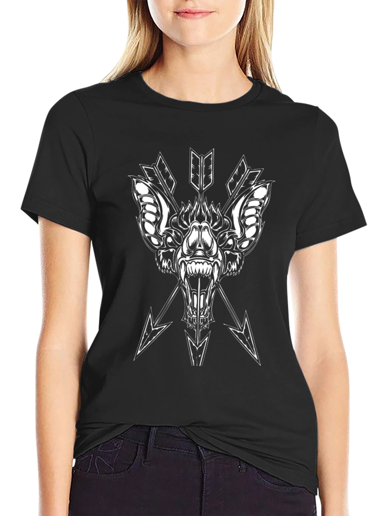 Mens Black Graphic Tee - Fierce Animal Design