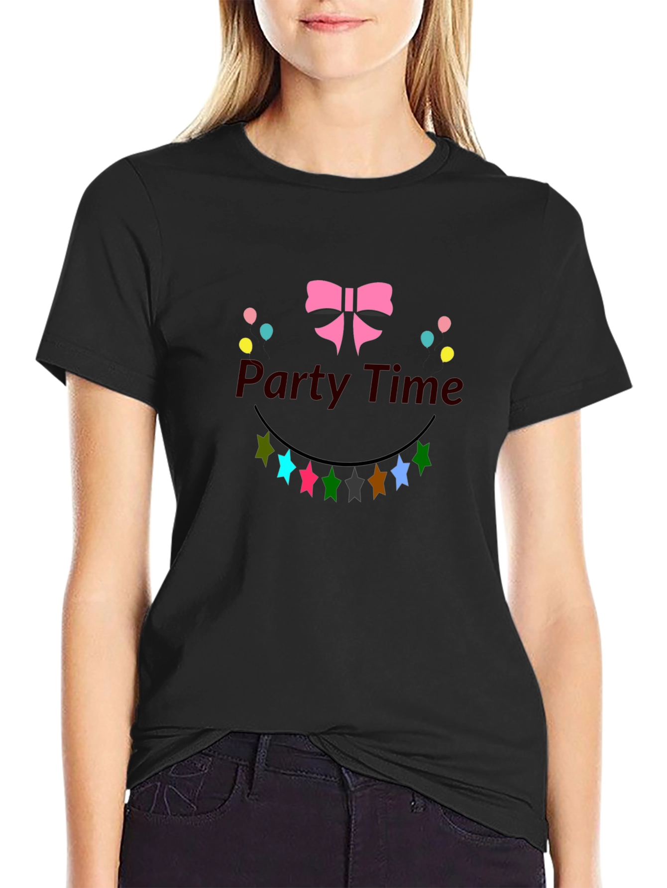 Party Time Black Graphic Tee