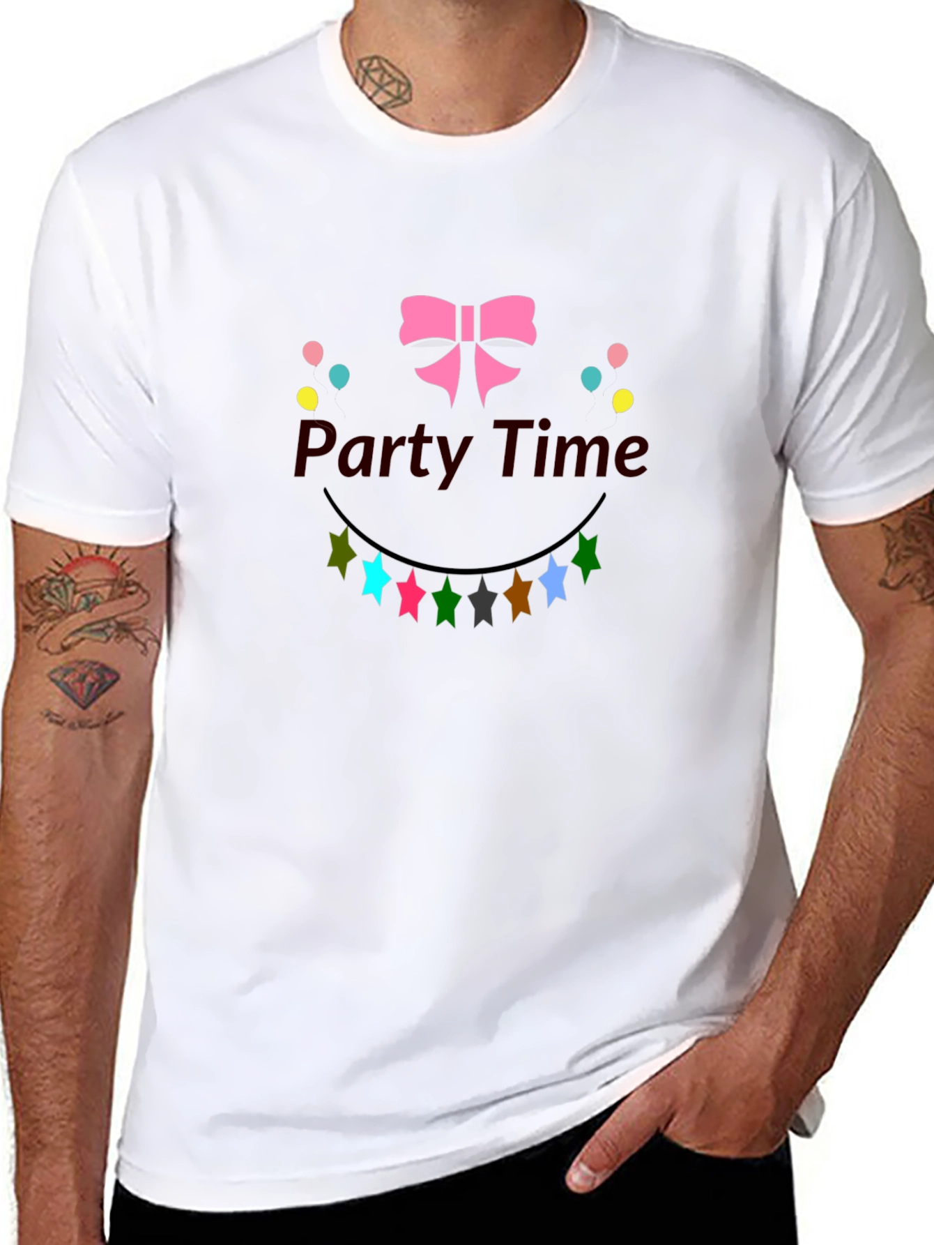 Party Time Black Graphic Tee