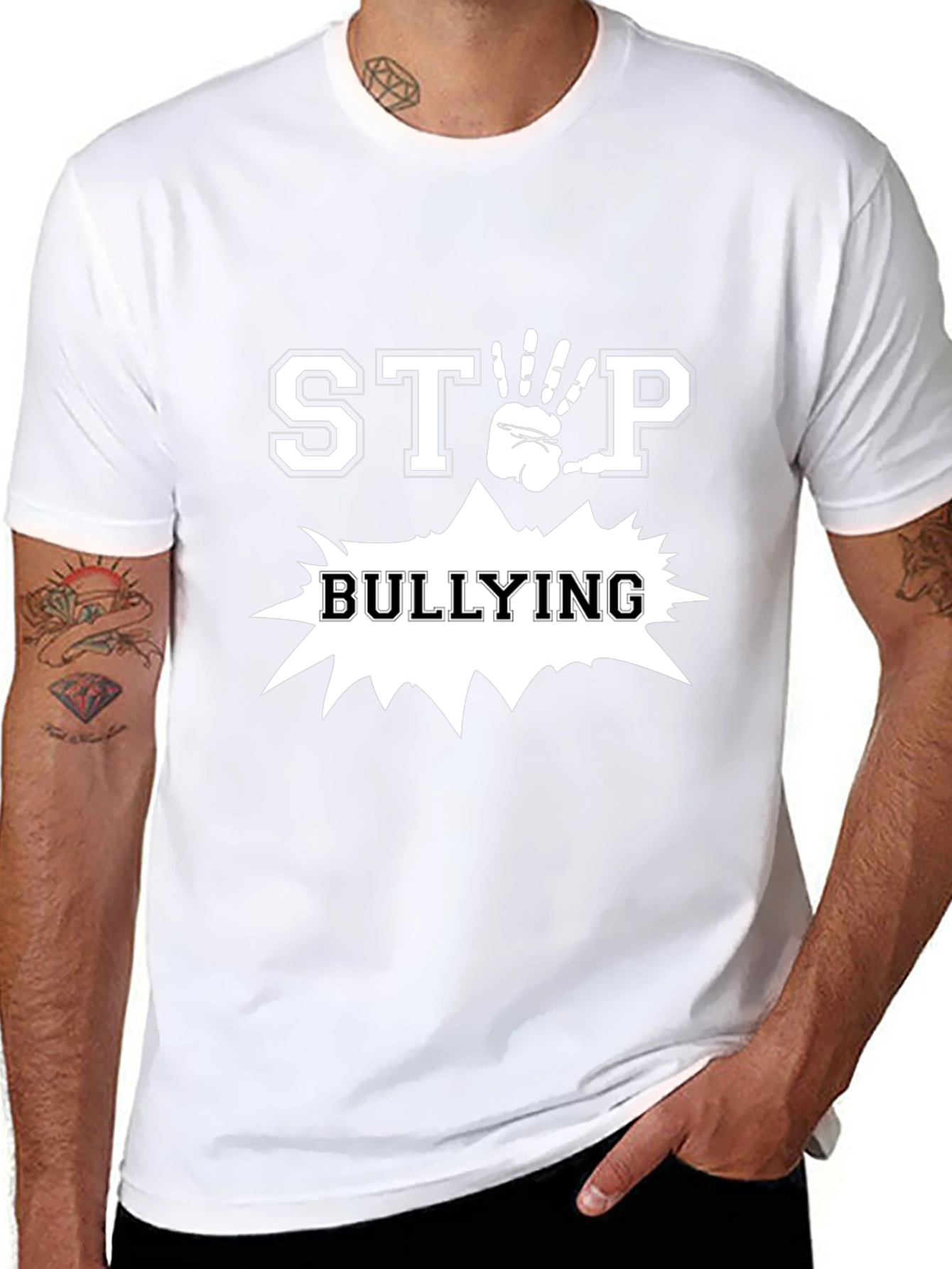 Stop Bullying T-Shirt - Black Short Sleeve