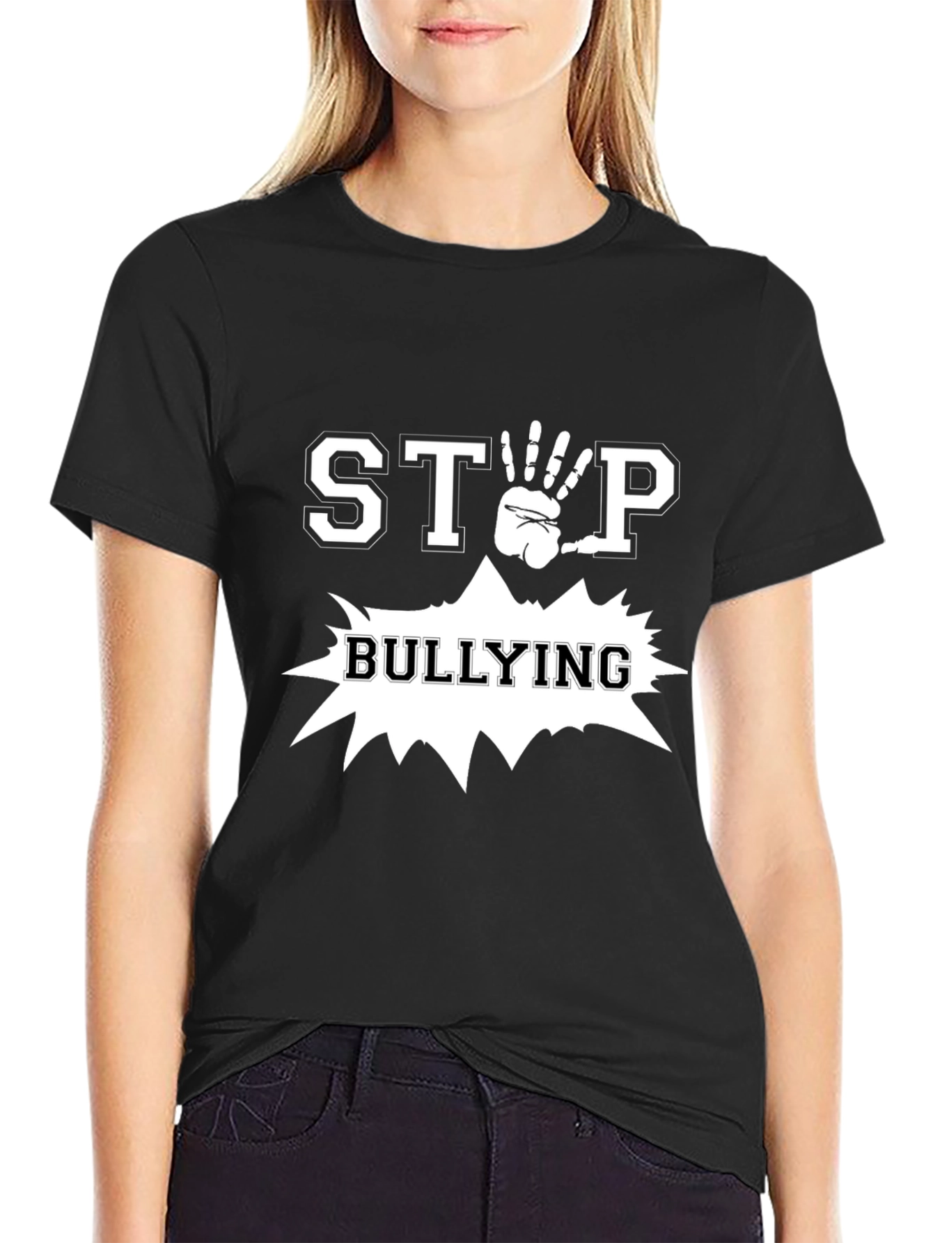 Stop Bullying T-Shirt - Black Short Sleeve