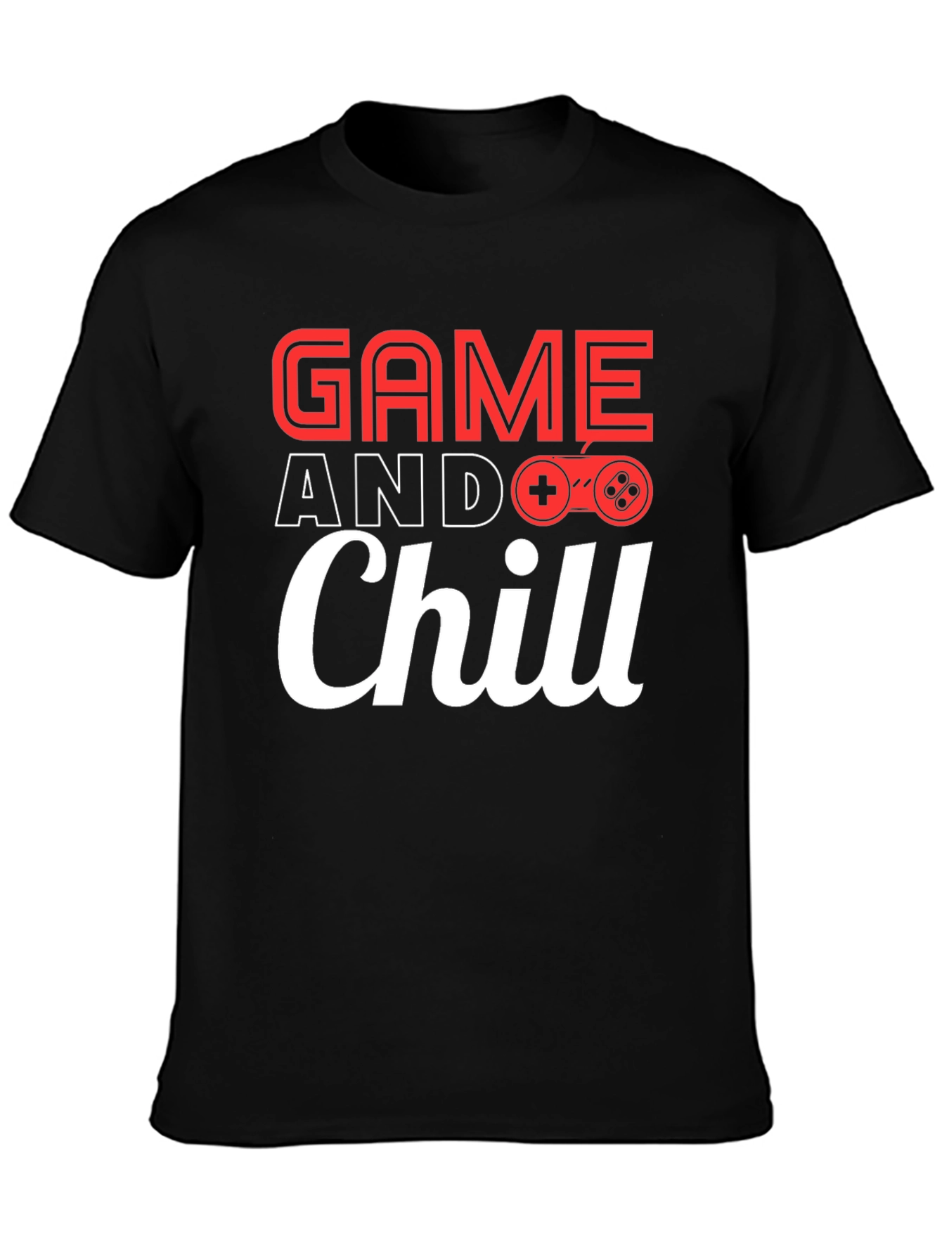 Game and Chill Black Graphic Tee