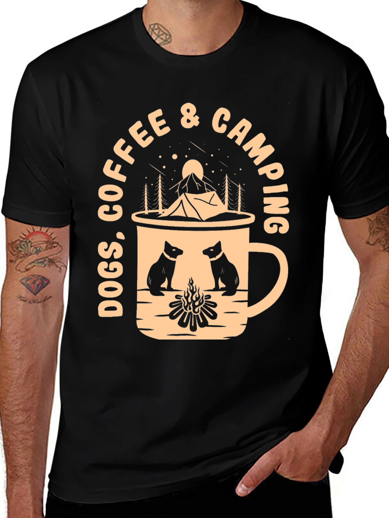 Dogs Coffee & Camping T-Shirt