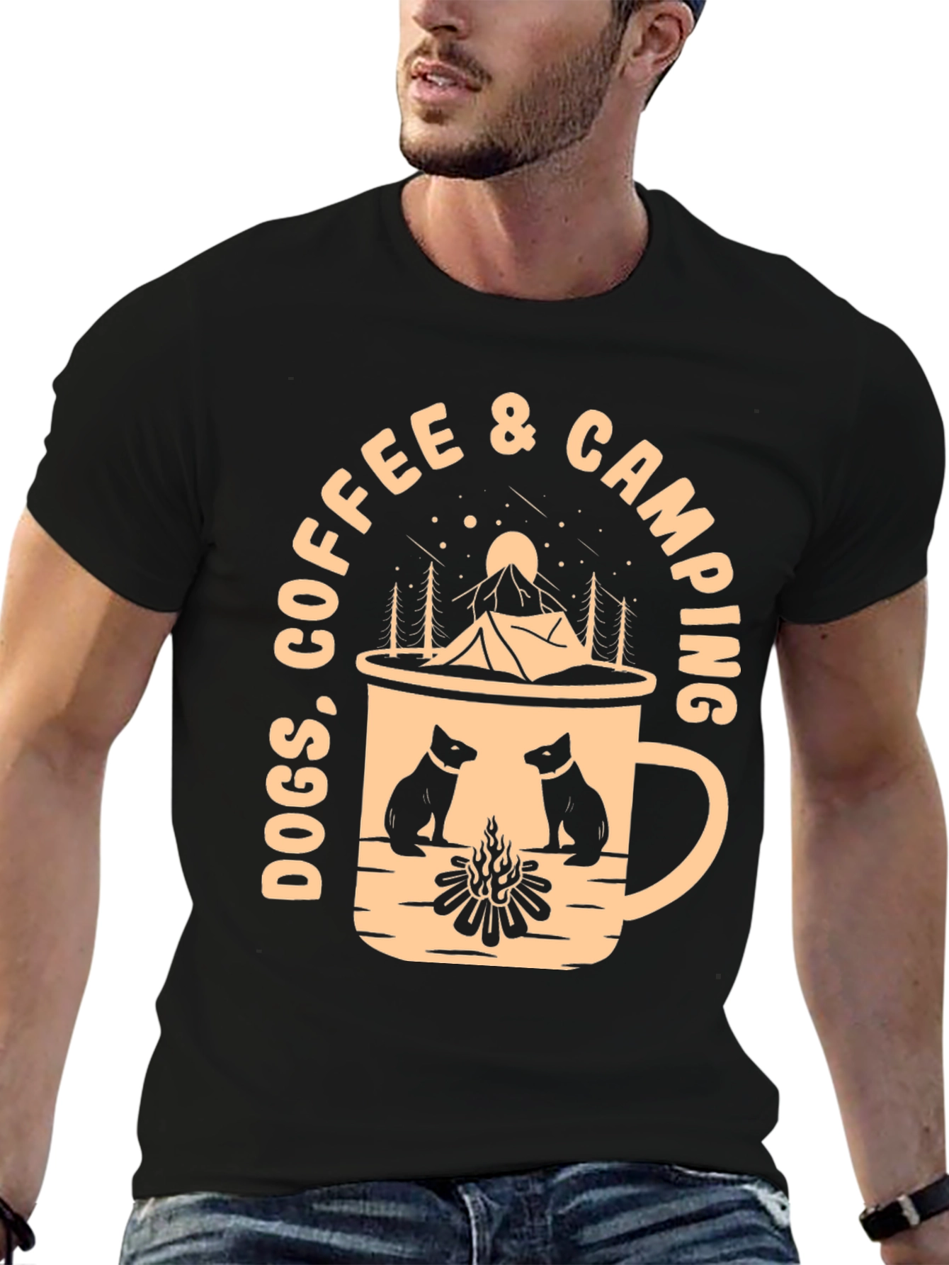 Dogs Coffee & Camping T-Shirt