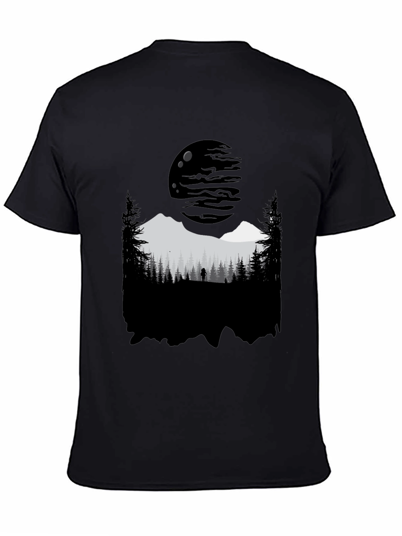 Nature Silhouette Graphic Tee - Black