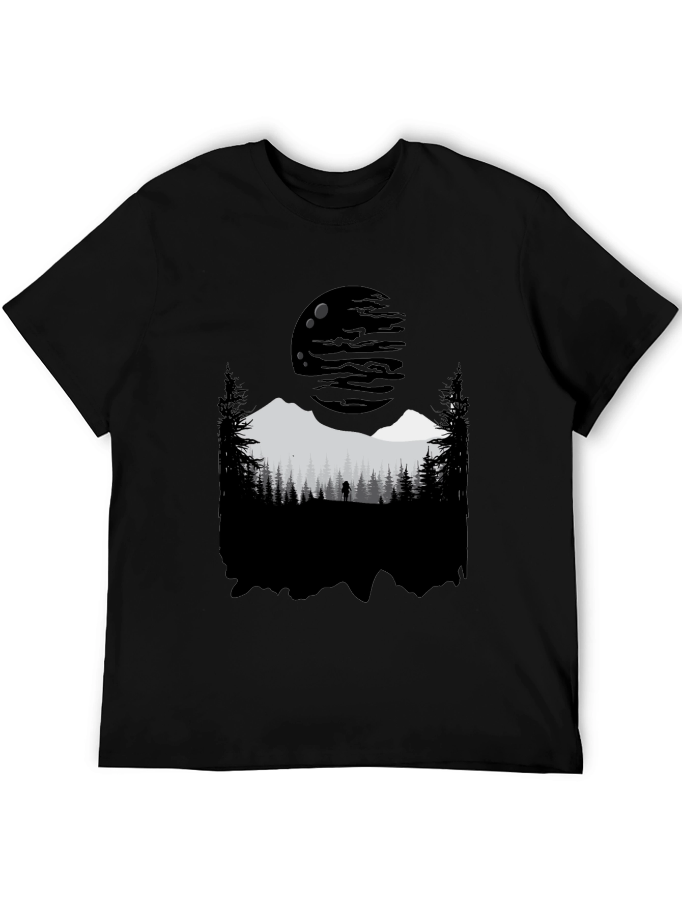 Nature Silhouette Graphic Tee - Black