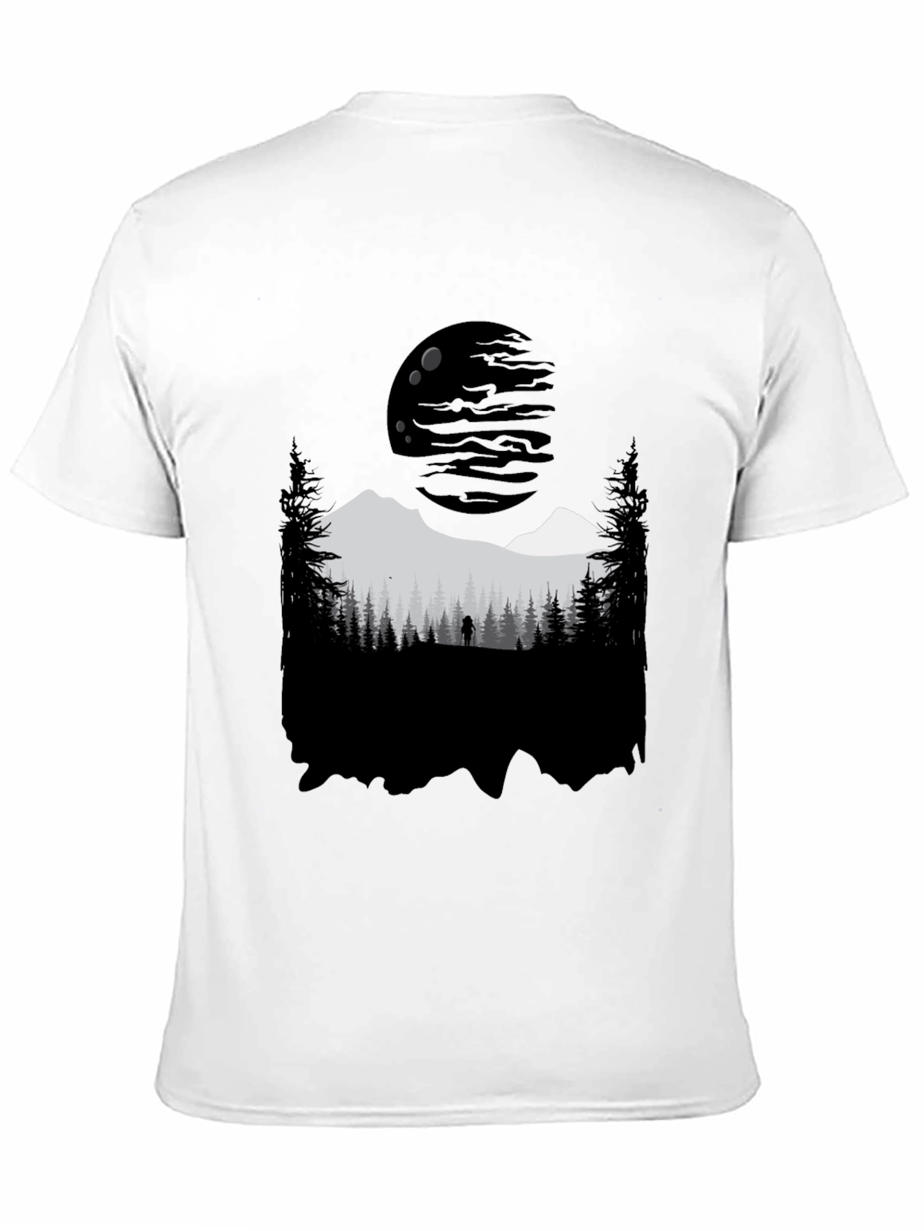 Nature Silhouette Graphic Tee - Black