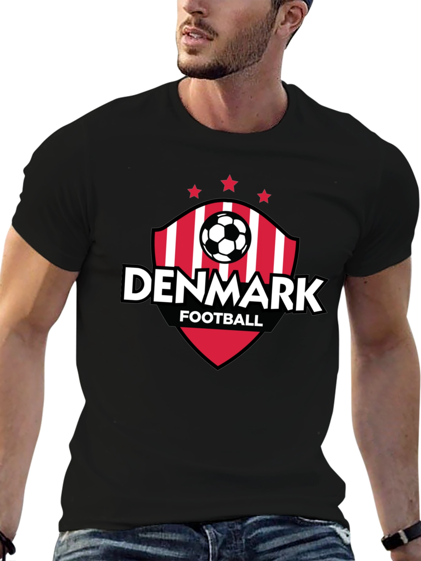 Denmark Football Fan T-Shirt - Black