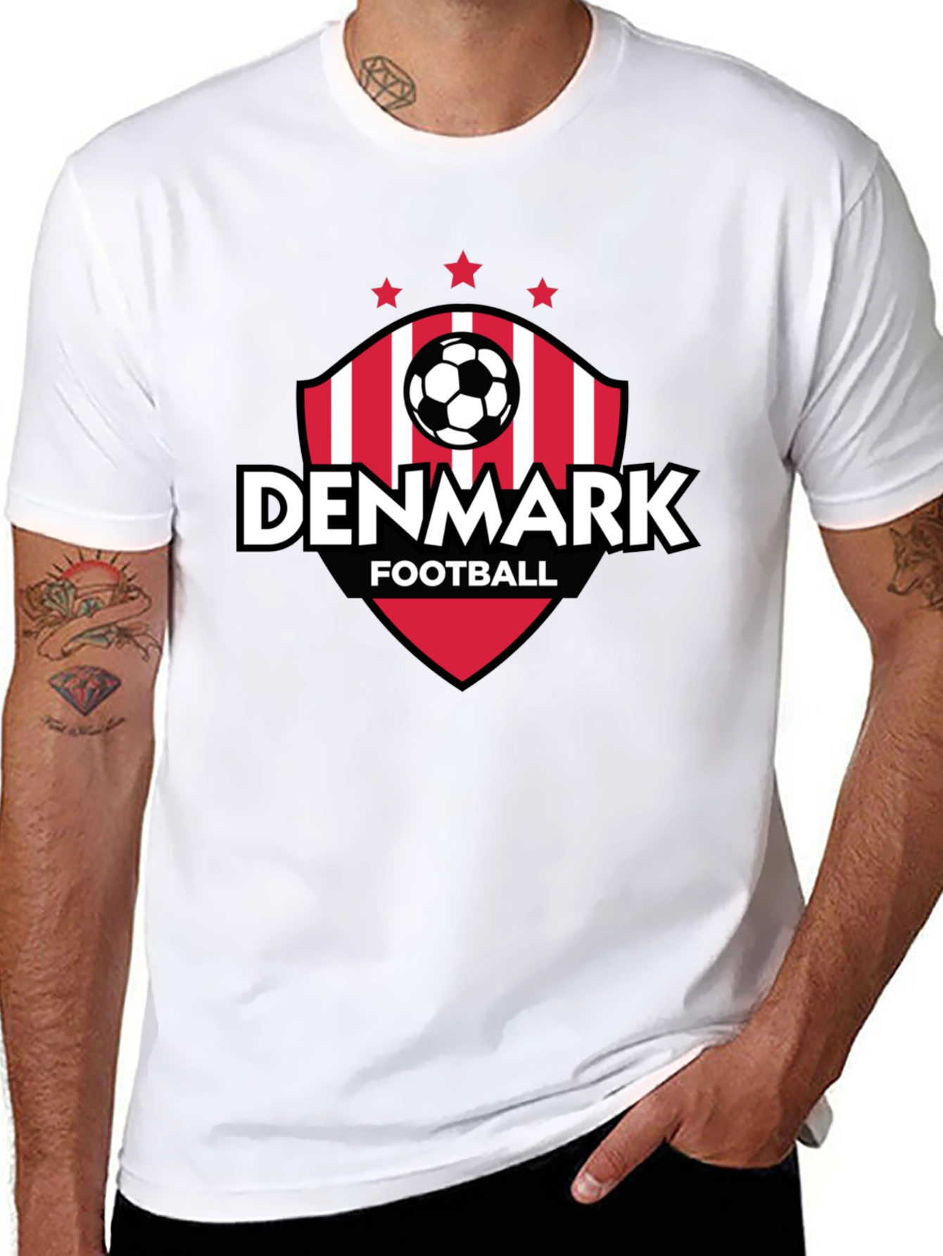 Denmark Football Fan T-Shirt - Black