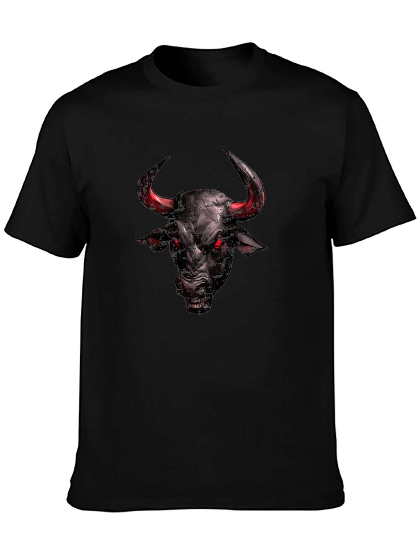 Mens Black Bull Graphic T-Shirt