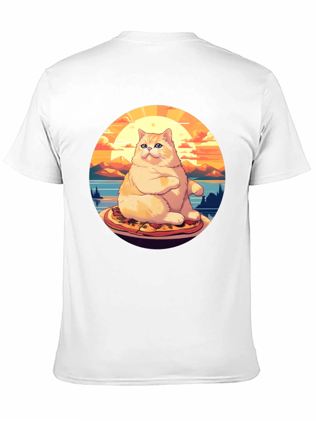 Pizza Cat T-Shirt: Sunset Vibes