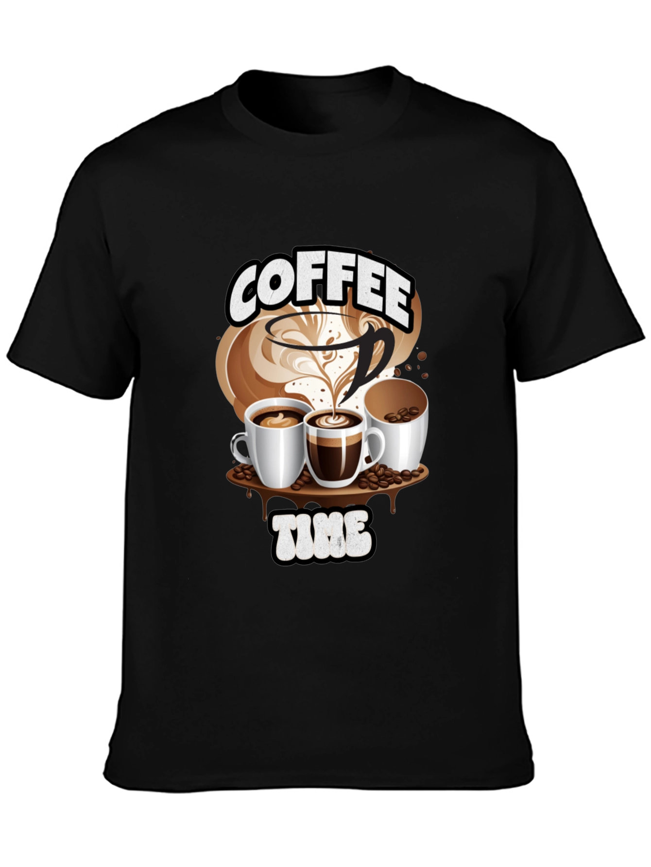 Coffee Time Graphic Tee - Black