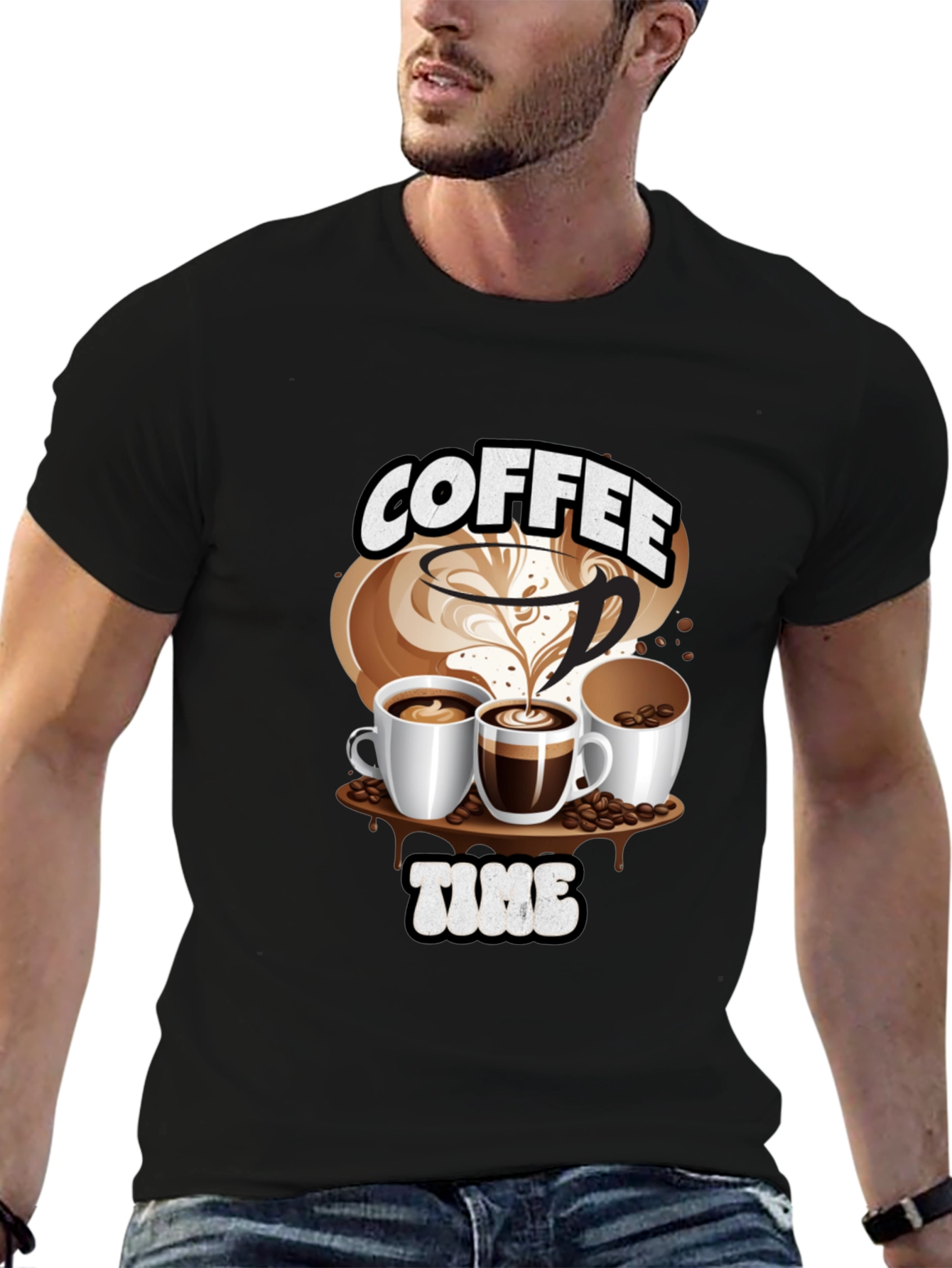 Coffee Time Graphic Tee - Black