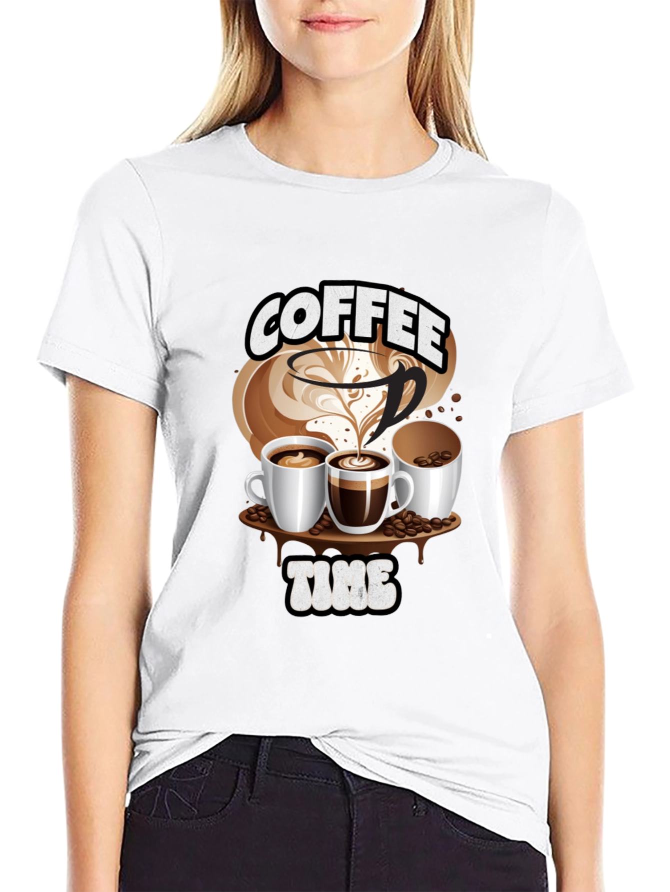 Coffee Time Graphic Tee - Black