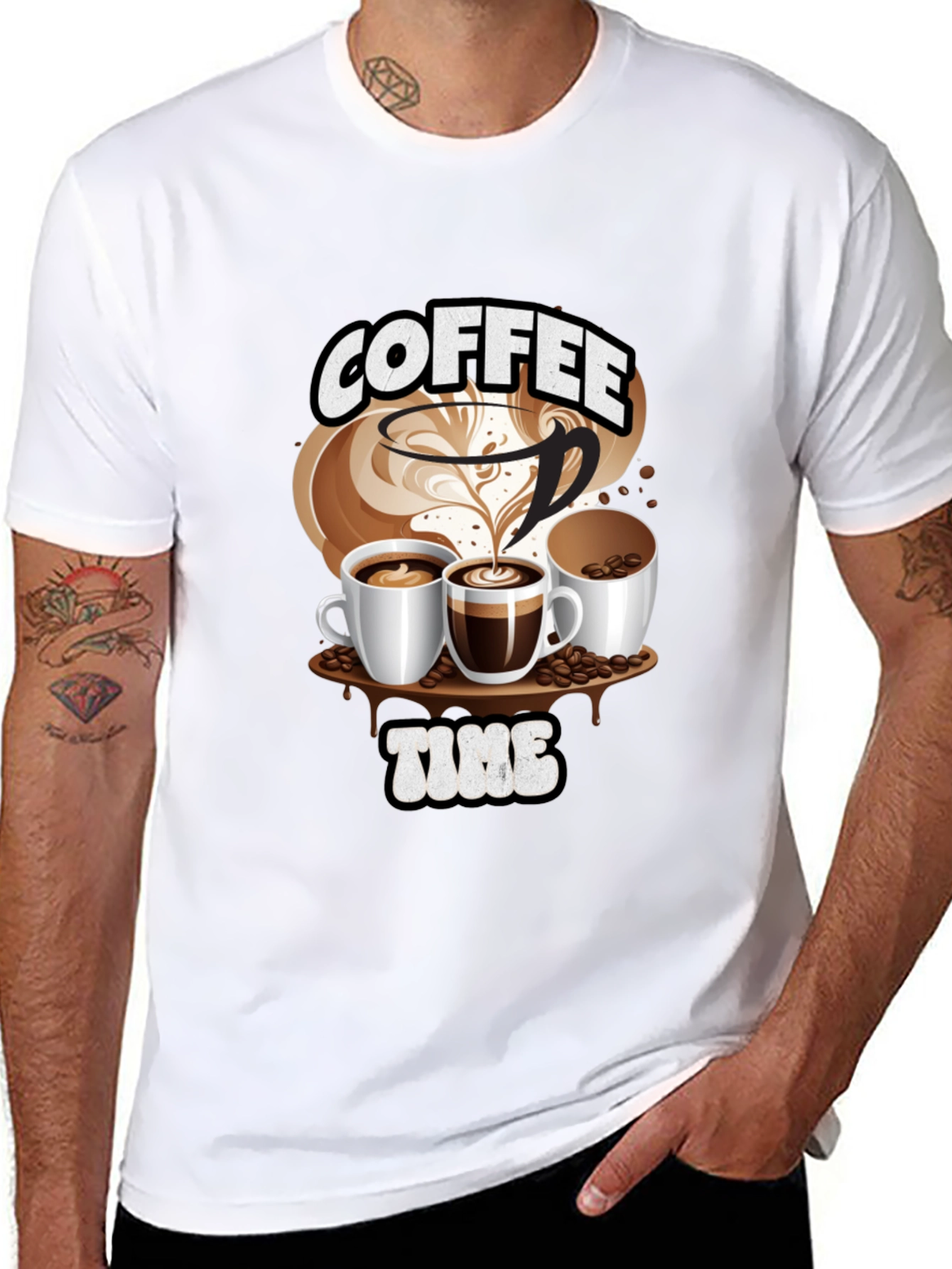 Coffee Time Graphic Tee - Black