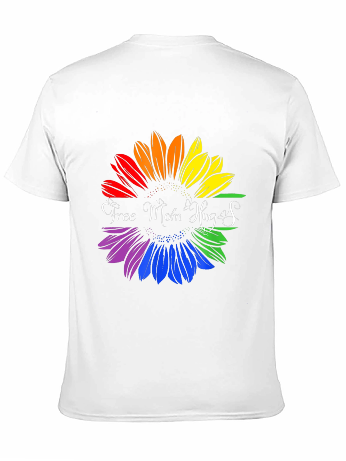 Rainbow Sunflower Free Mom Hugs Graphic T-Shirt
