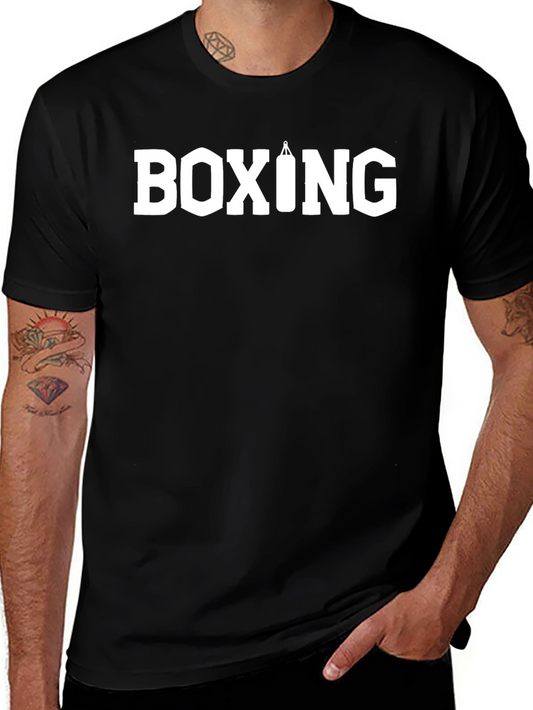 Boxing T-Shirt - Black Tee with Punching Bag Graphic