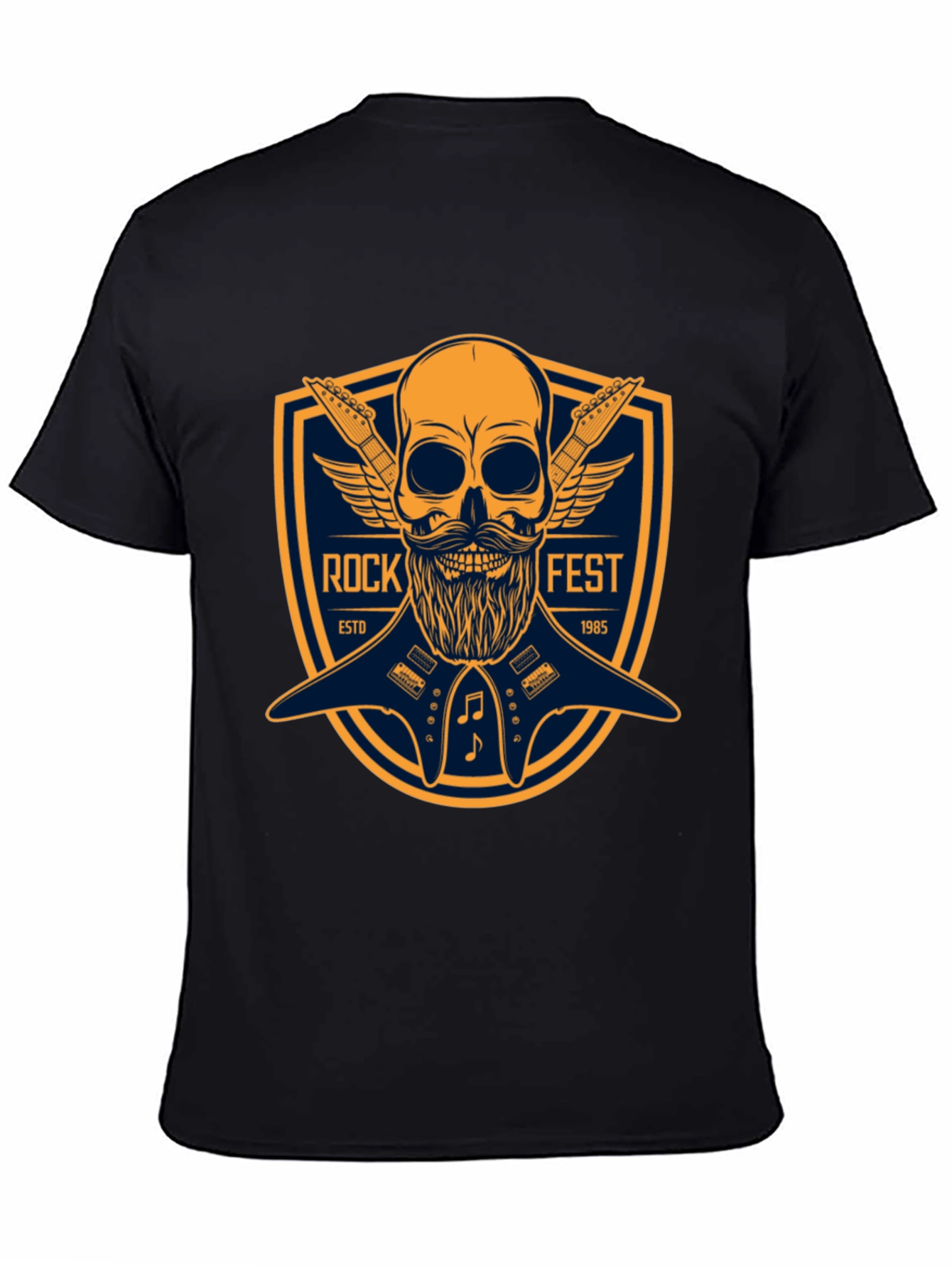 Rock Fest Skull & Guitar Graphic Tee