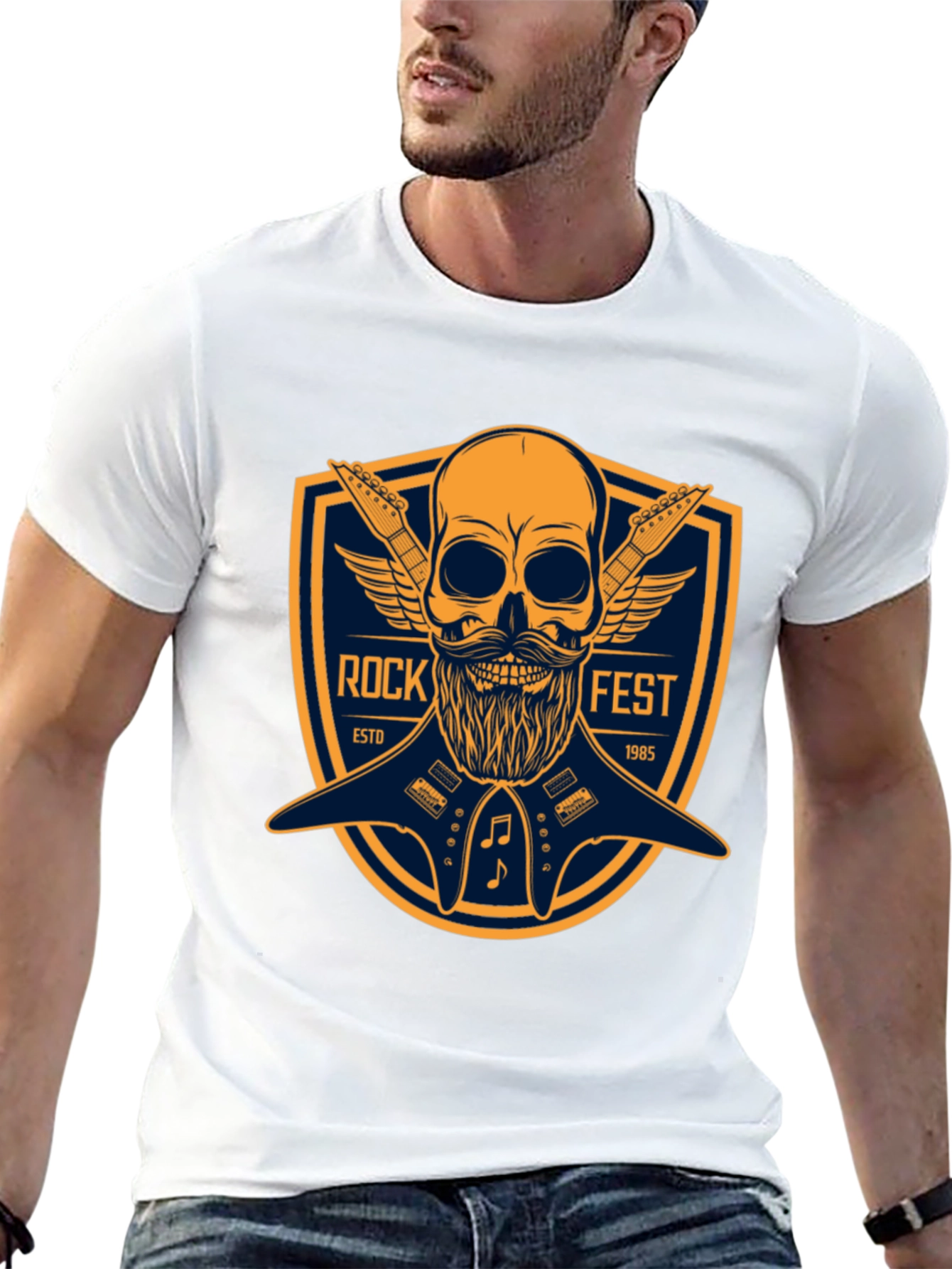 Rock Fest Skull & Guitar Graphic Tee
