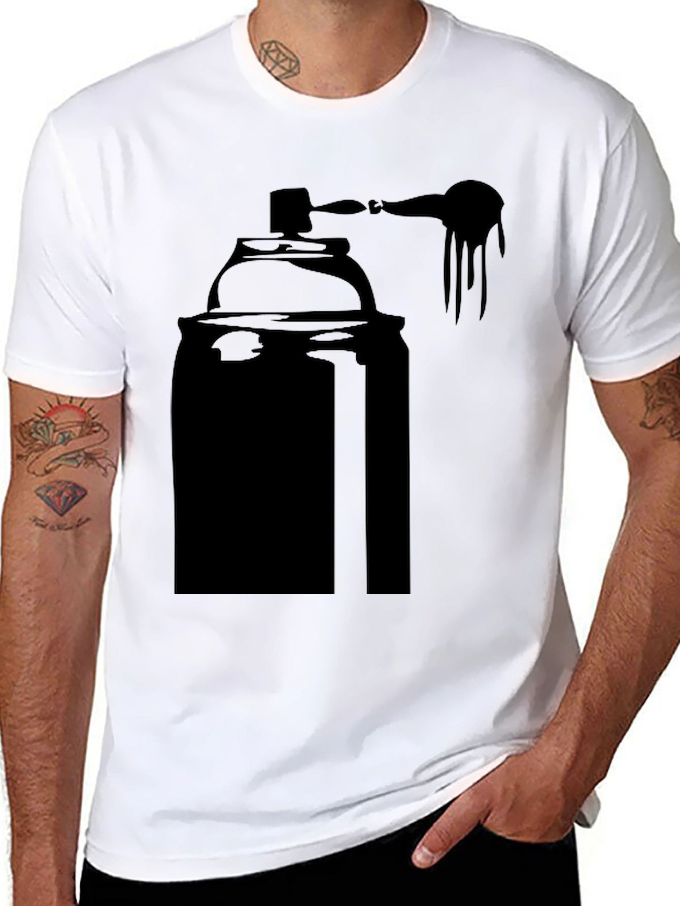 Spray Paint Can Graphic Tee - Black T-Shirt