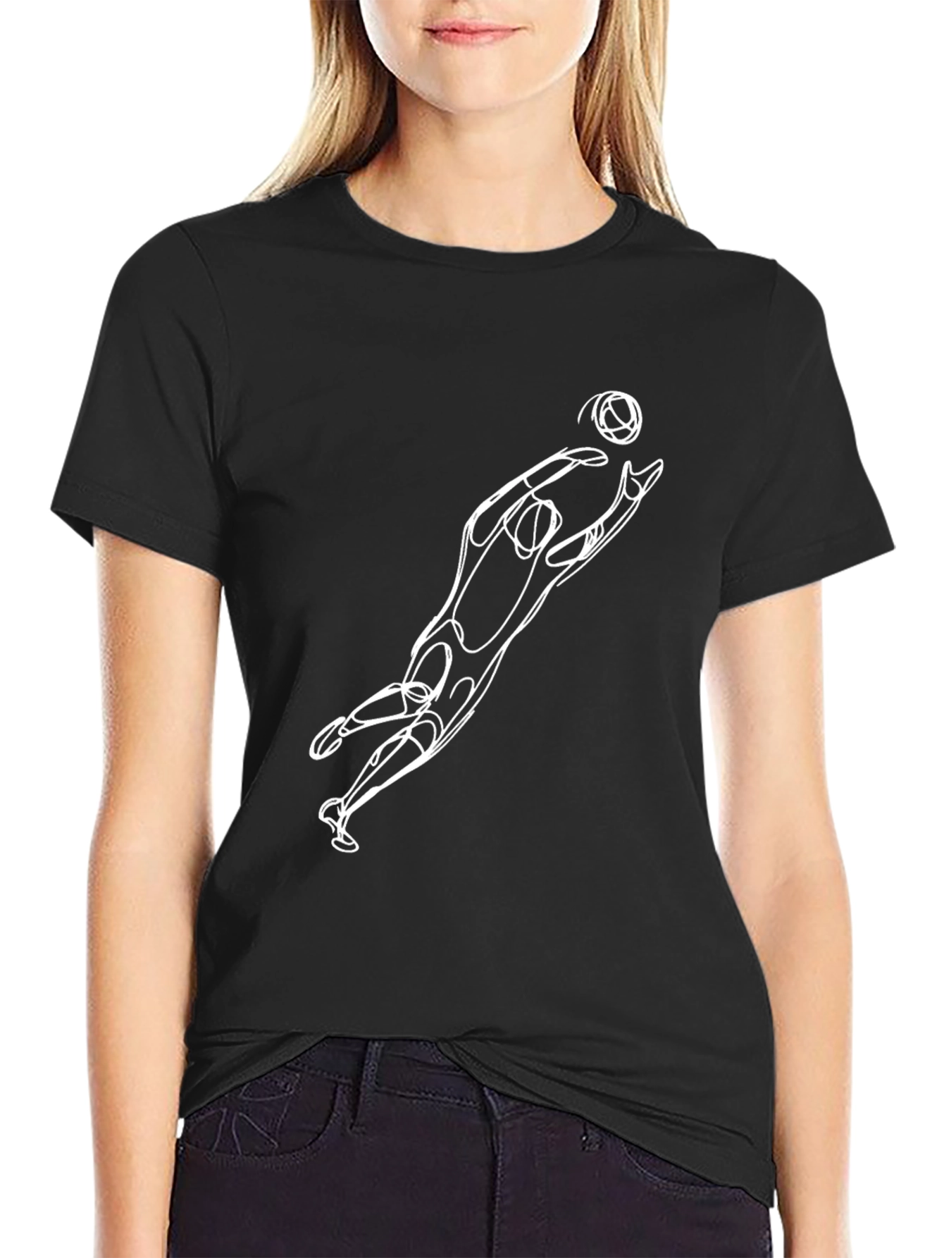 Abstract Goalie Black T-Shirt